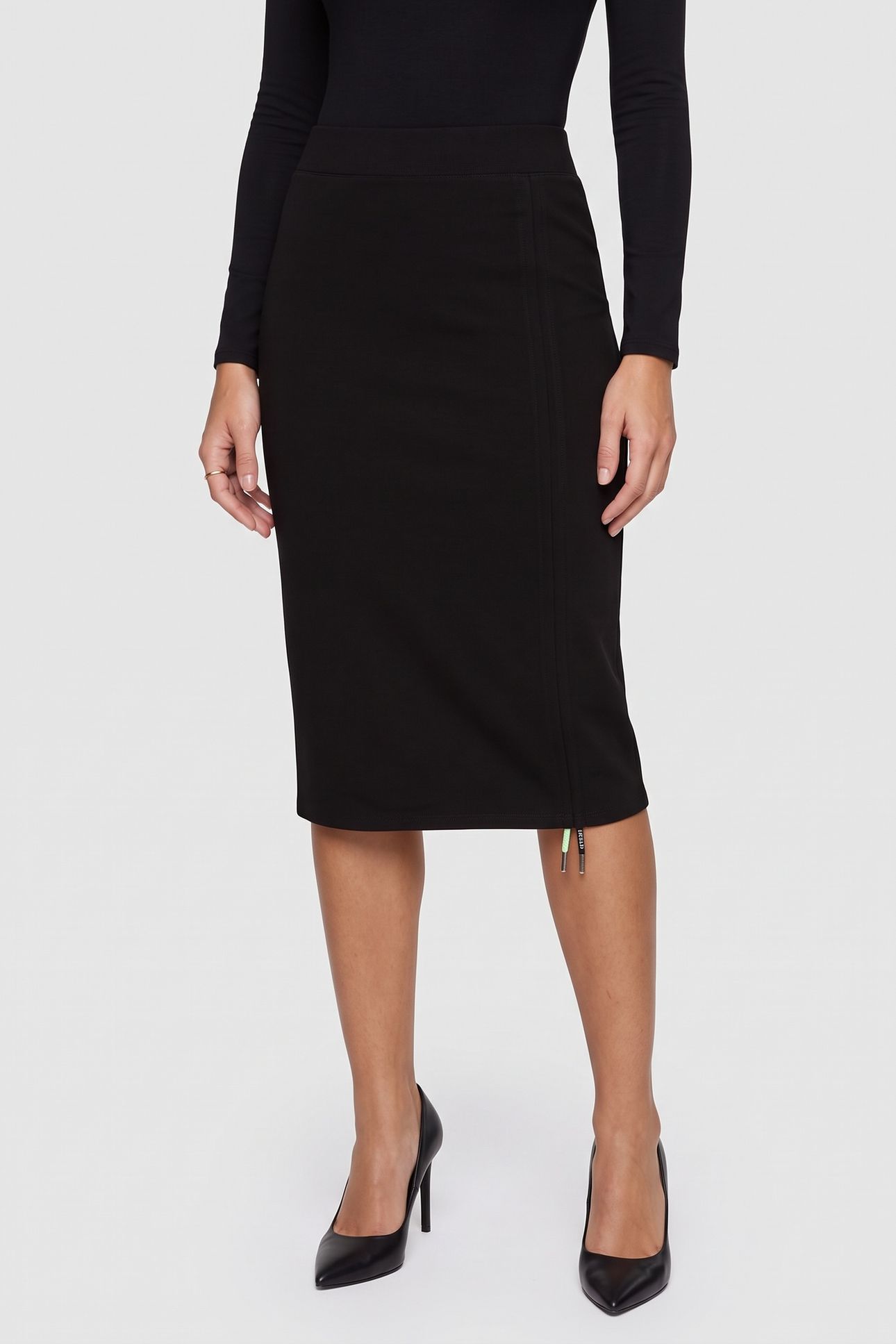 BRANDED CORD SKIRT BLACK 2