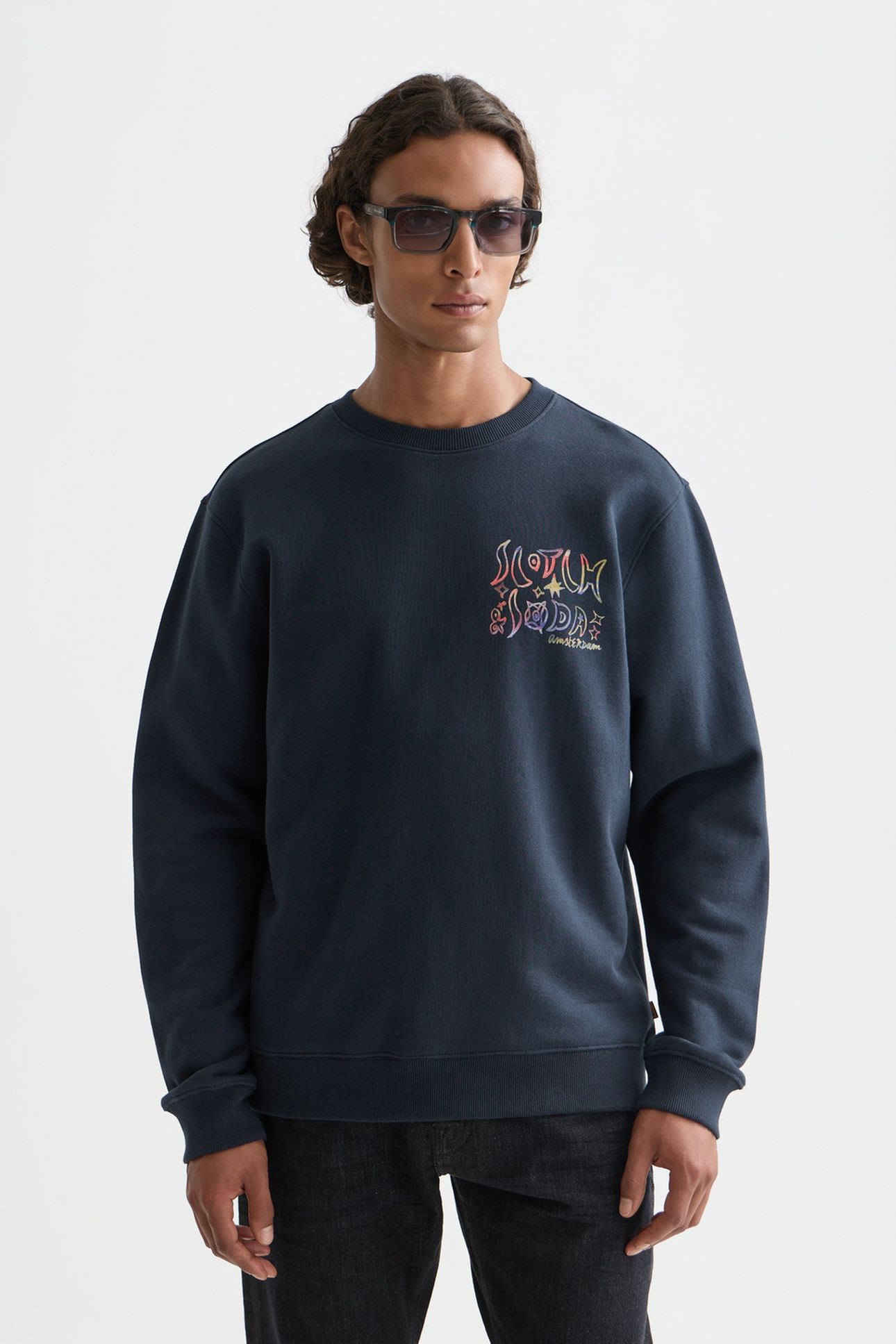 FRONT AND BACK ARTWORK REGULAR-FIT SWEATSHIRT DARK GREY 1