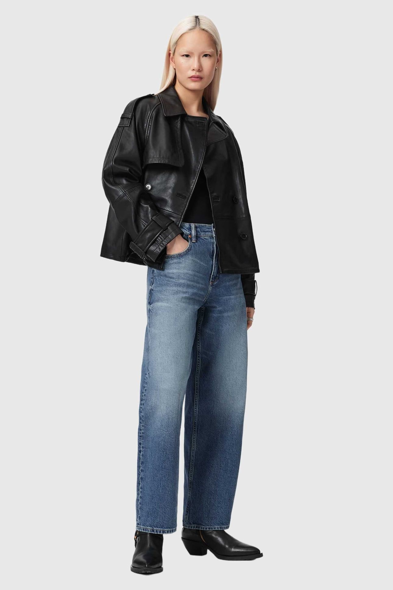 REYA CRPPED LTHR MAC BLACK 5