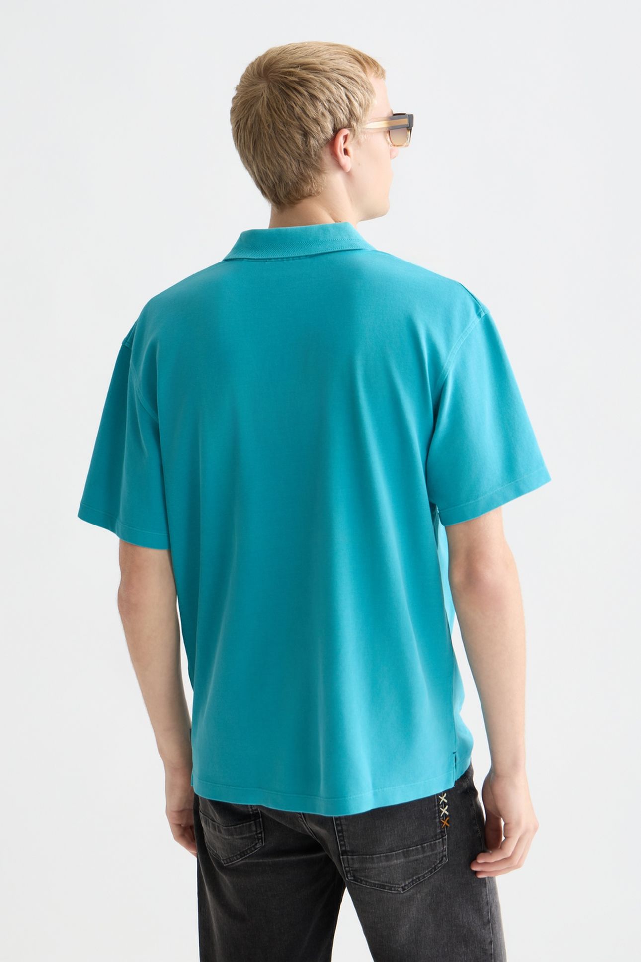 3 CROSSES PIQUE RELAXEDFIT GARMENTDYED POLO NAVY 2