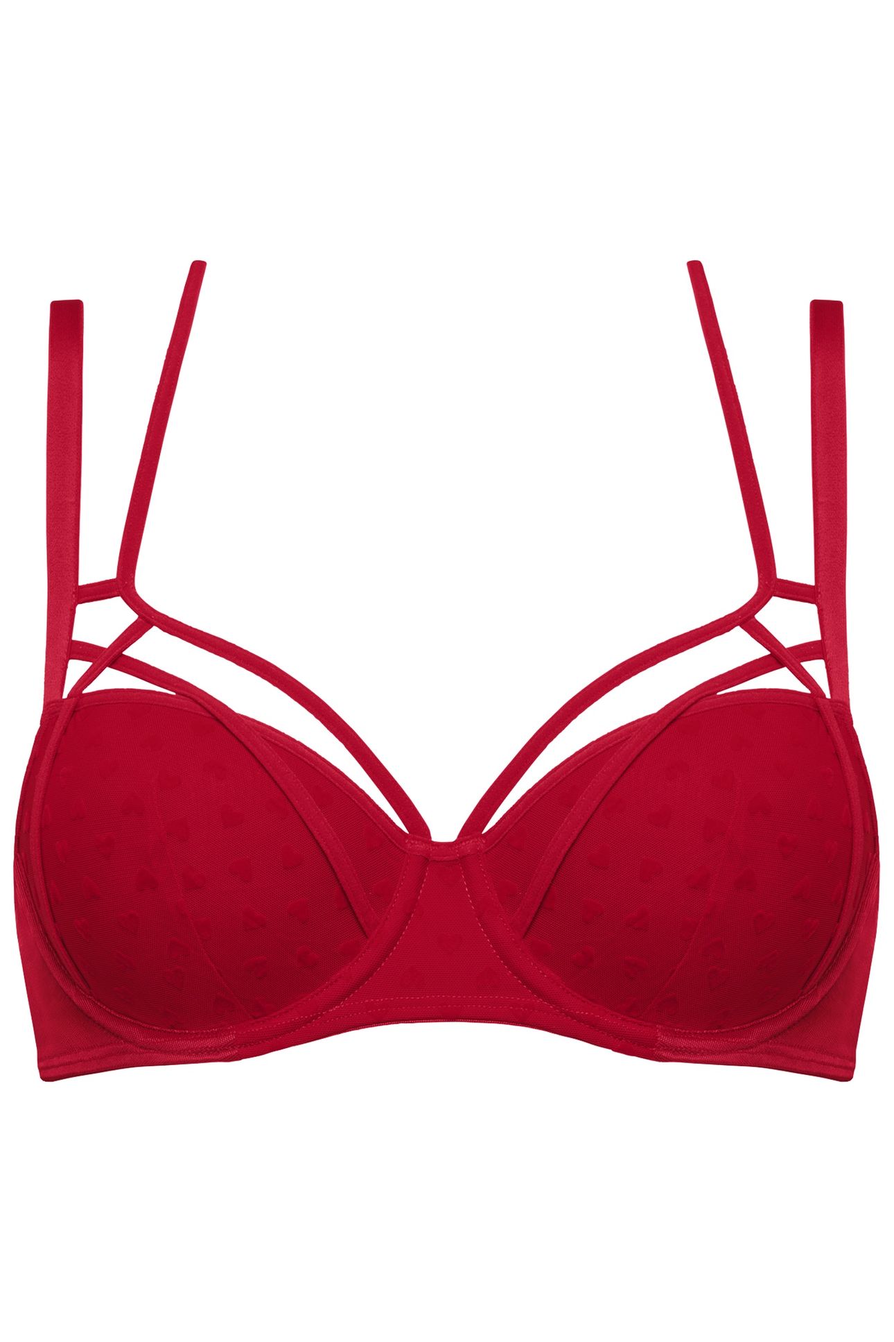 THE ART OF LOVE RED HEART PLUNGE BALCONY BRA 3