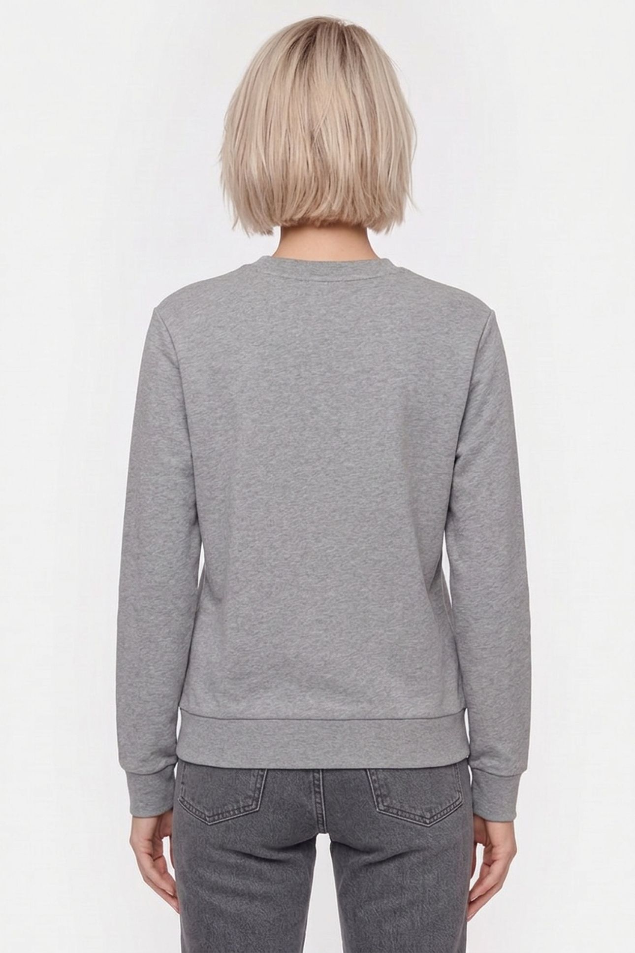 UNISEX SWEATSHIRT LONG SLEEVE STAIN WHITE HEATHERED GREY 4