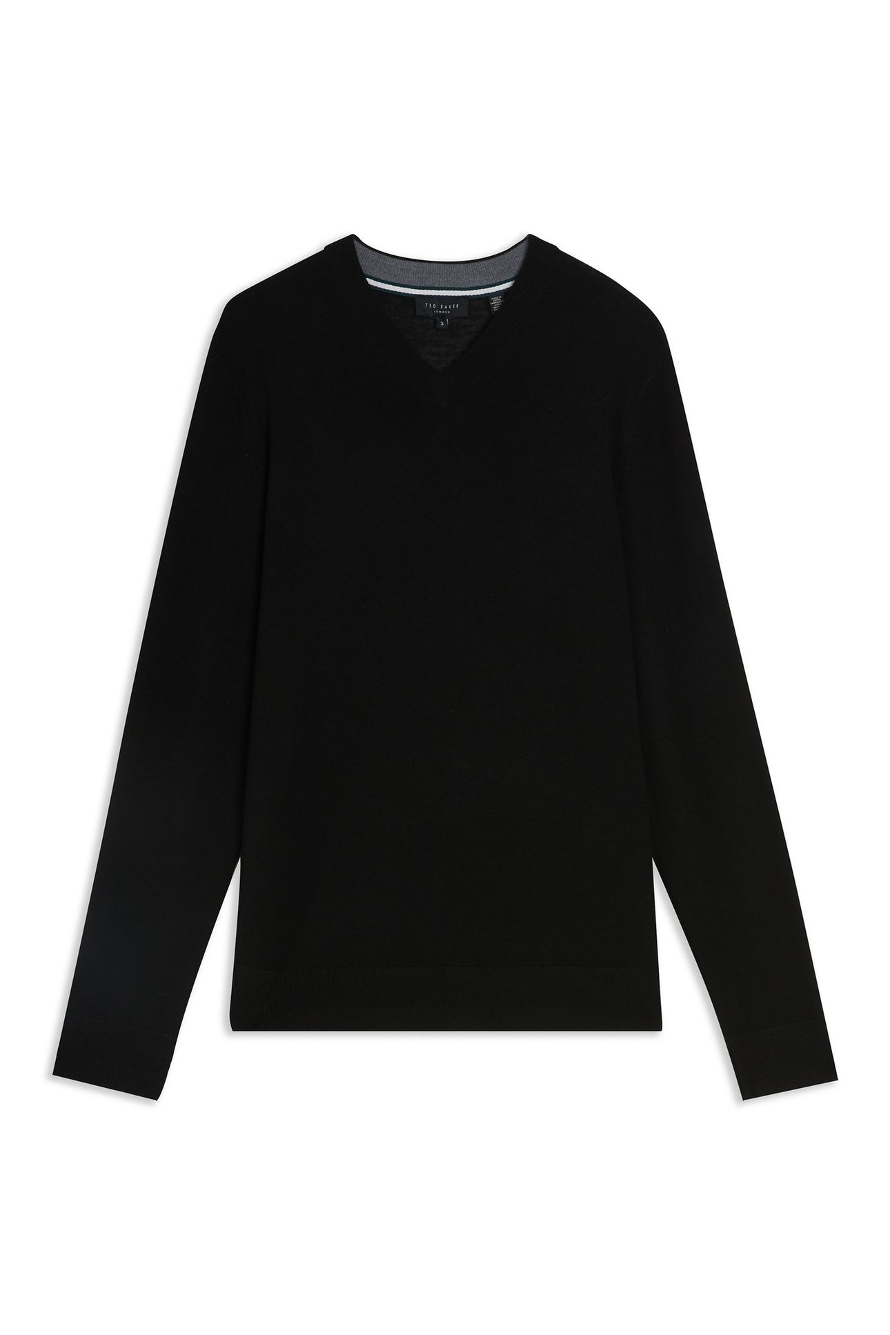 LAMBEH LS MERINO CORE V NECK BLACK 3