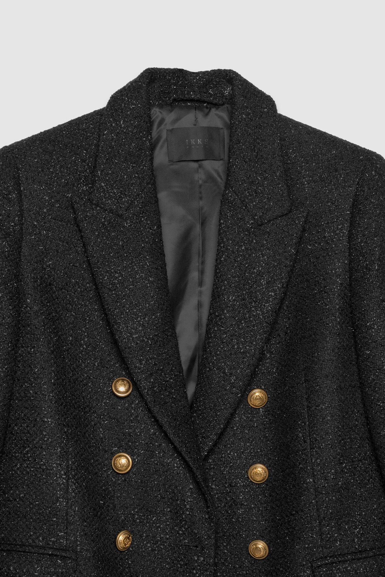 BLACK GLITTERY TWEED-STYLE SUIT JACKET 9
