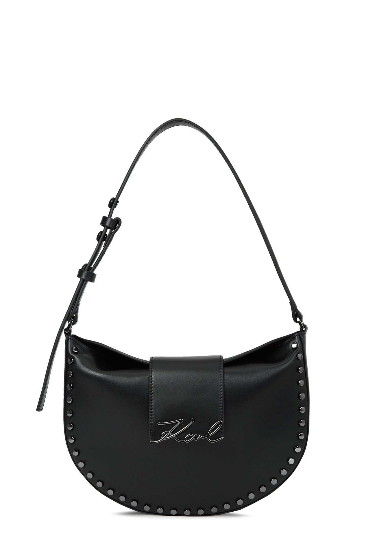 SIGNATURE HALFMOON STUDDED BAG BLACK EMBELLISHMENT 2