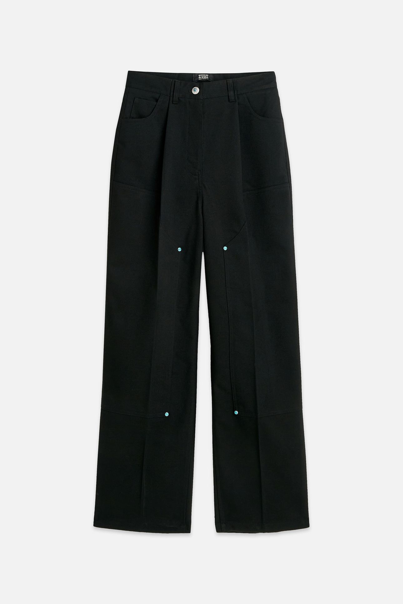 RAINE - STUDDED HIGH RISE WIDE LEG PANTS METEORITE 1