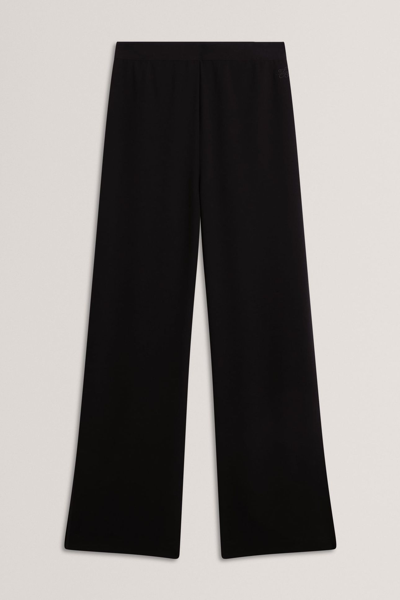 PIPING DETAIL WIDE LEG CREPE TROUSER BLACK 4