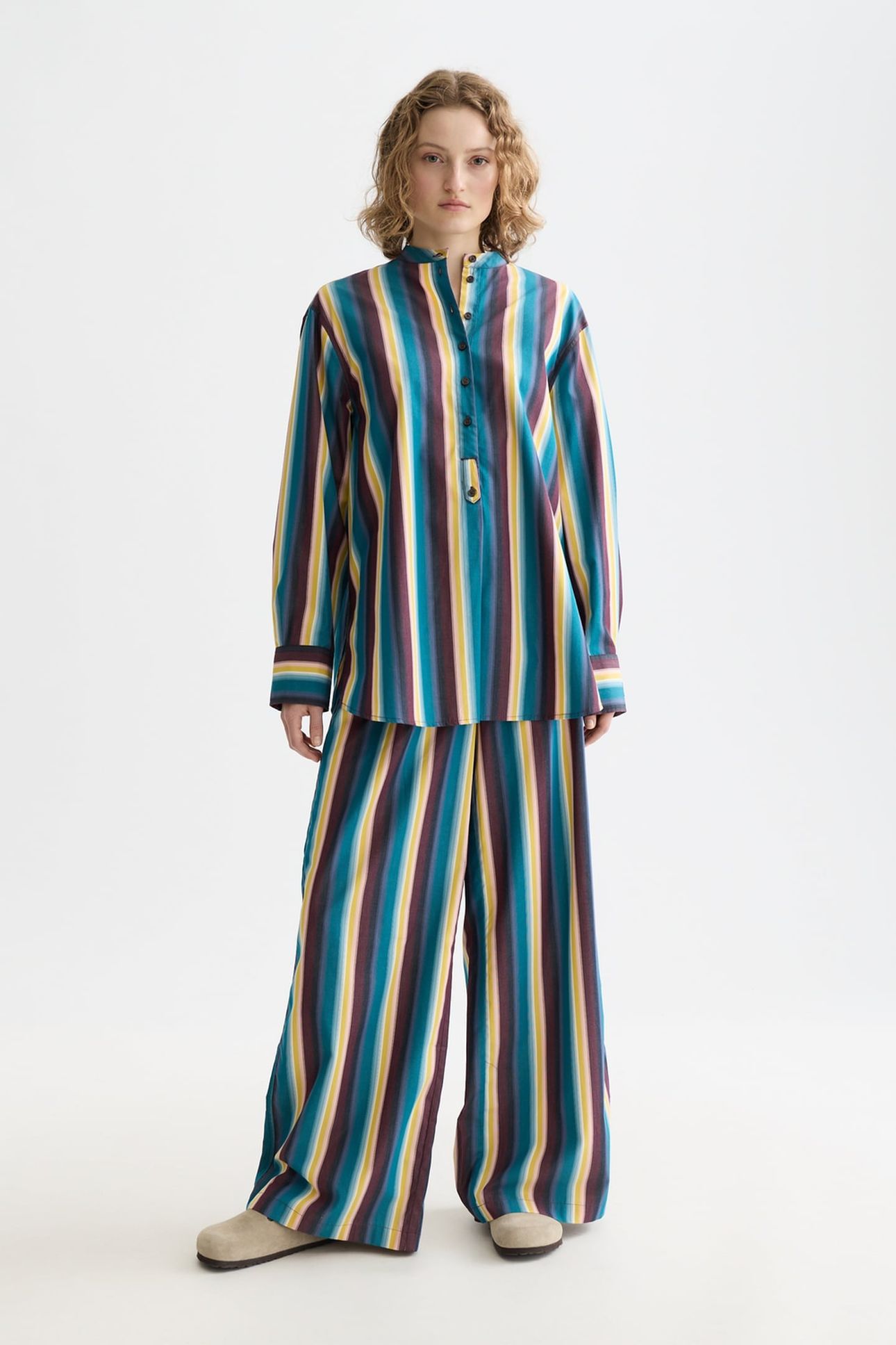 RELAXED-FIT STRIPED SHIRT EL COSMICO STRIPE DEEP LAGOON 2