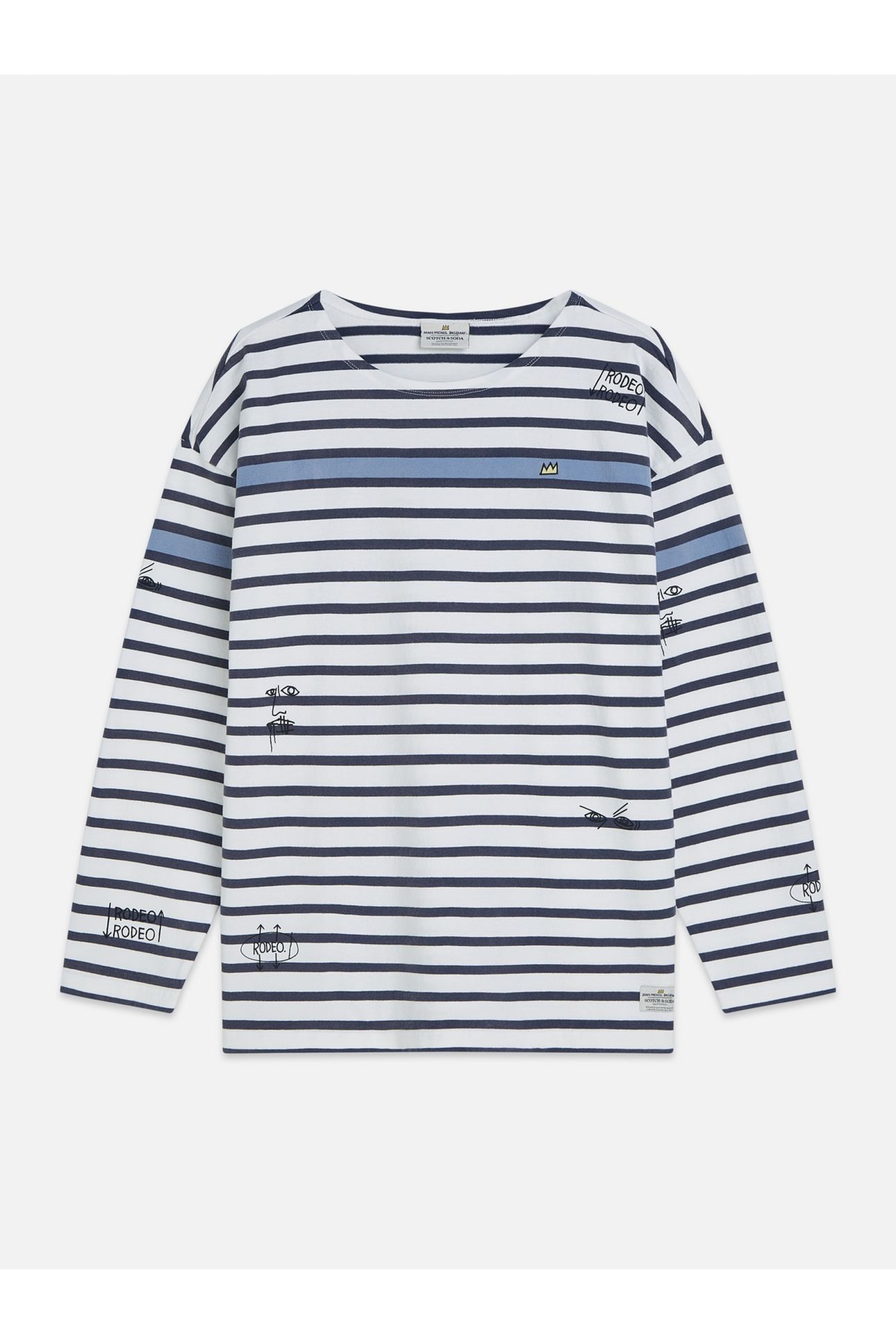 BASQUIAT BRETON STRIPED LONGSLEEVED TSHIRT NAVY 1