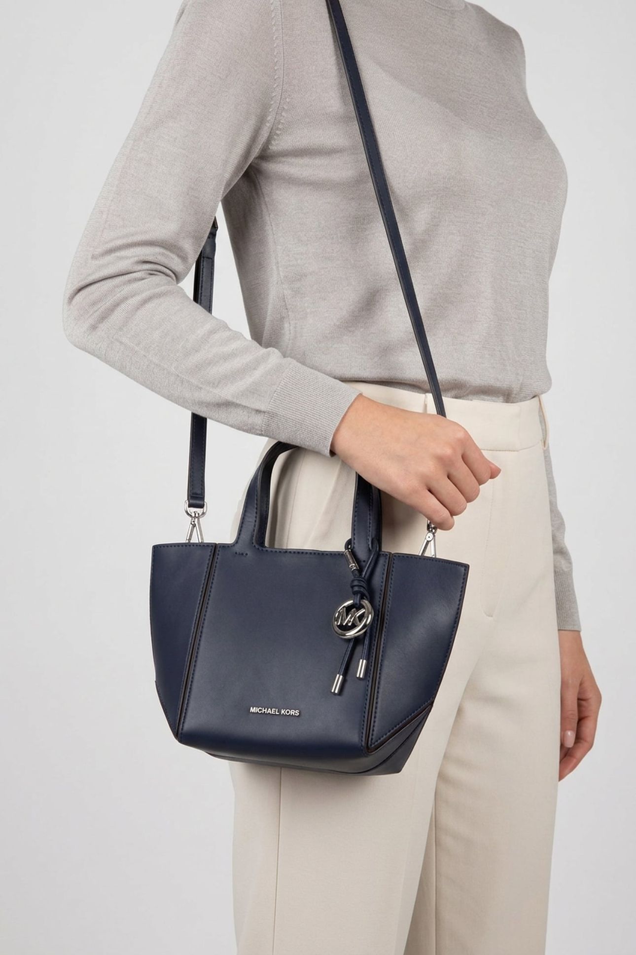 SMALL CONVERTIBLE CINCHED TOTE DRESS BLUES 3