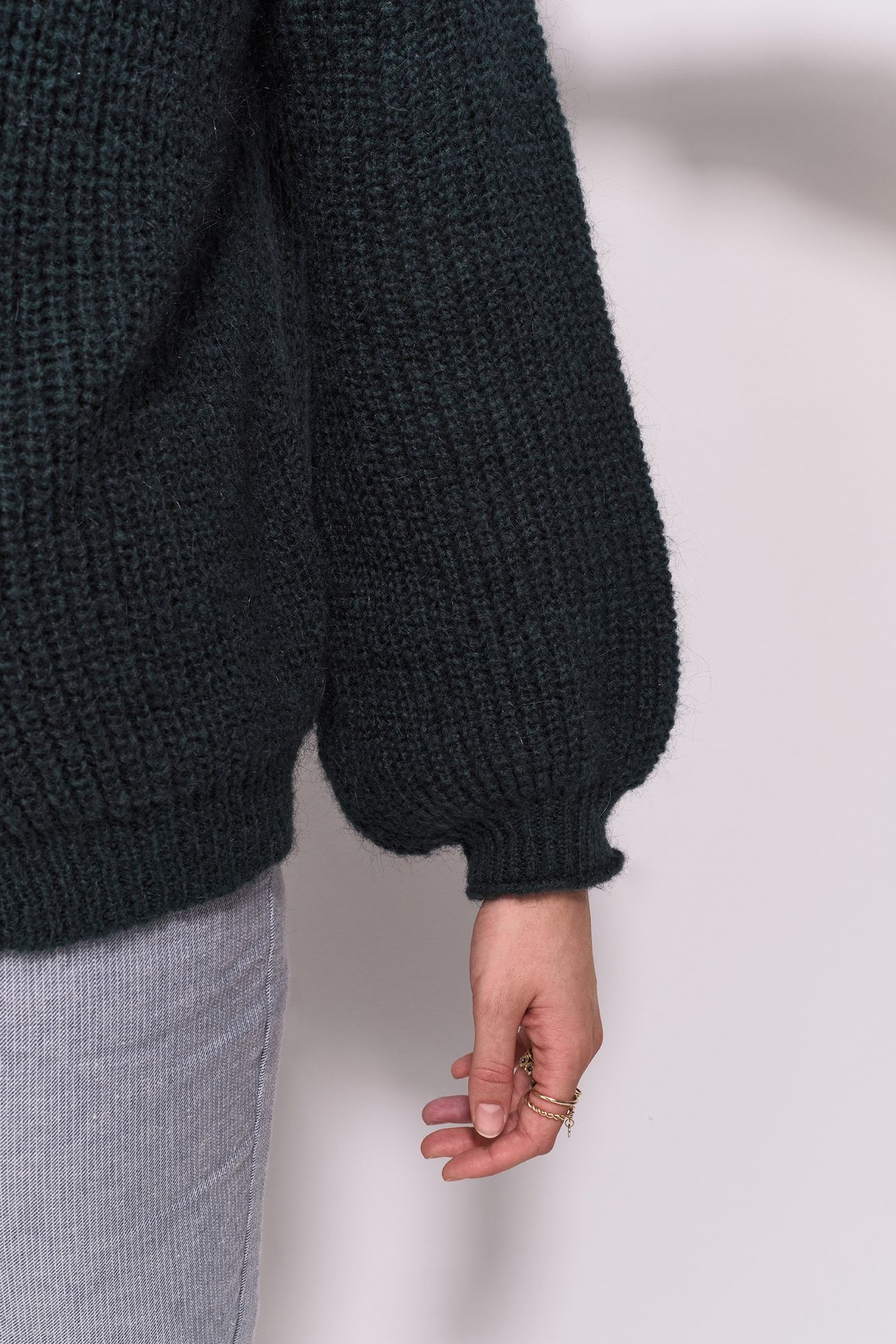 TREFLE - GREEN REVERSIBLE KNIT FRONT/BACK CARDIGAN 10