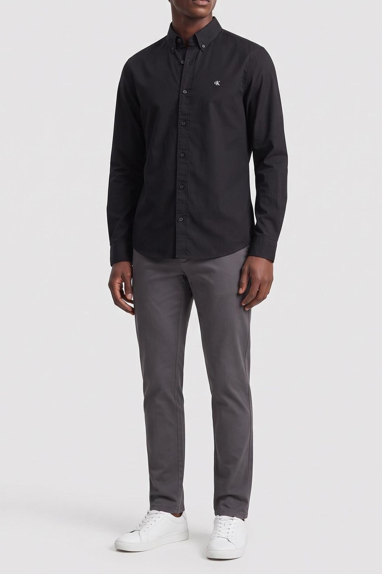 LS SOLID OXFORD CLASSIC SHIRT BLACK 1