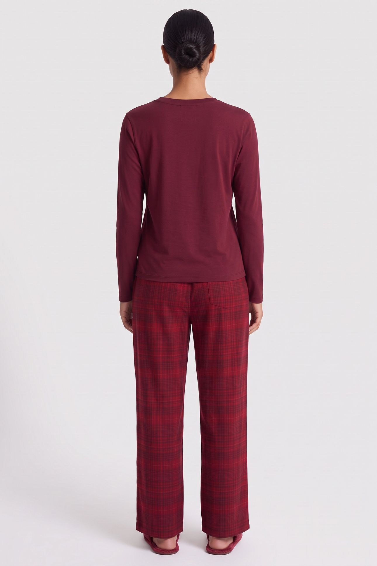LS TEE FLANNEL PANT SET ZINFANDEL 2