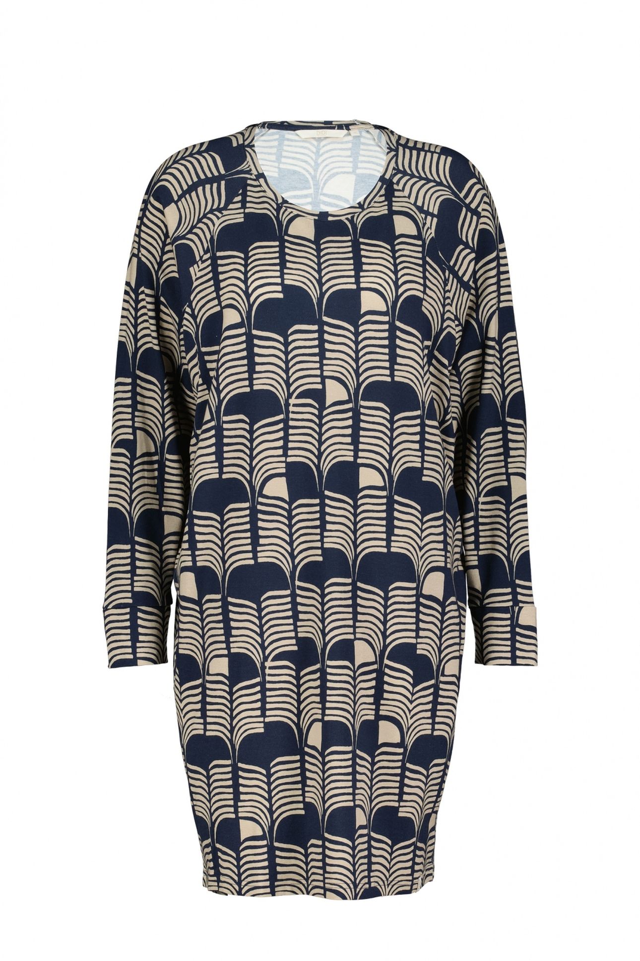COMFY LOOSE DRESS DARK BLUE GLOW PRINT 5