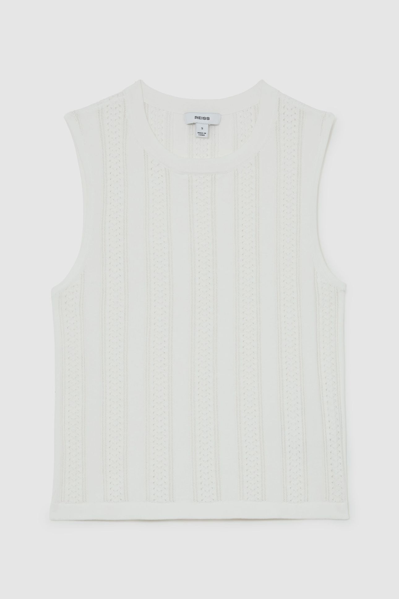 CREW NECK KNITTED TANK WHITE 4