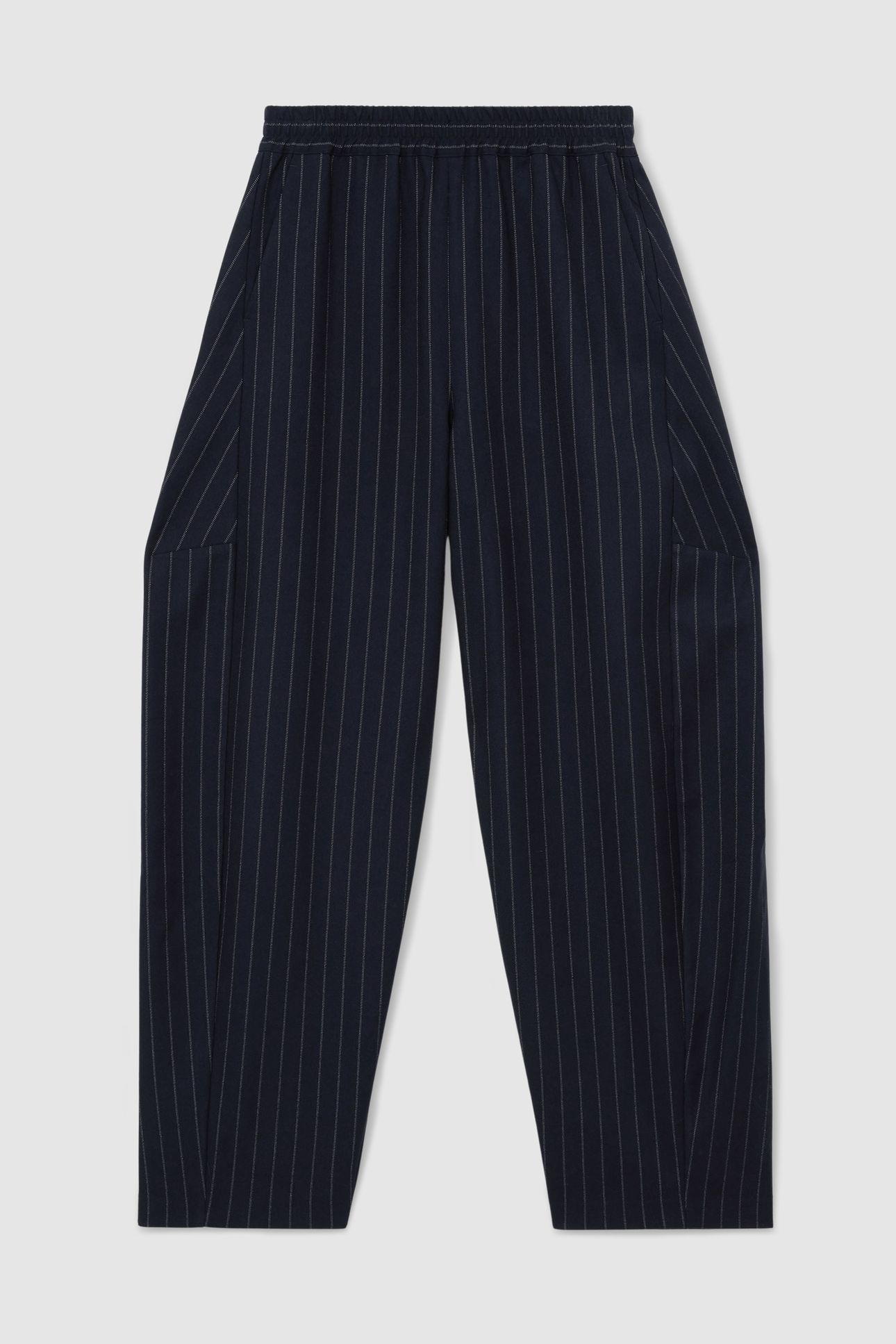 BARREL LEG PINSTRIPE TROUSER NAVY 5