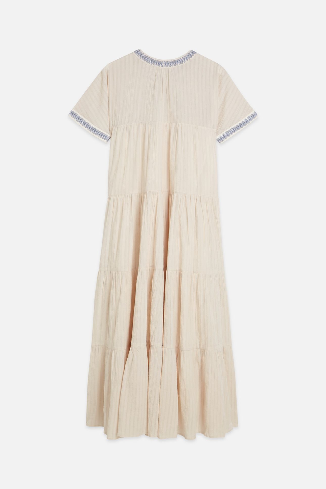 COTTON CREPE ANKLE LENGTH CAFTAN DRESS FOG 4