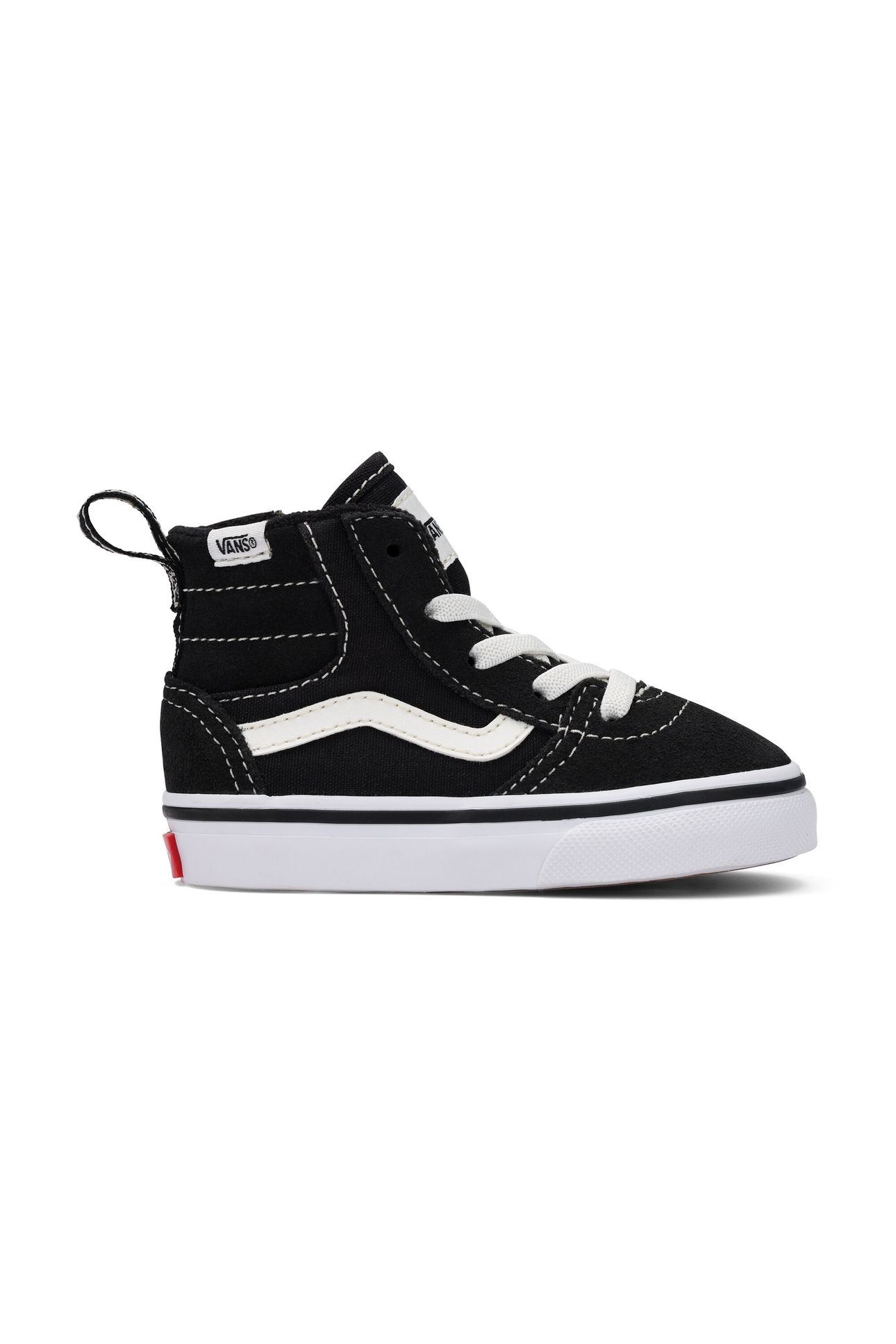 TODDLER ASHWOOD HI DECON SIDE ZIP SUEDE/CANVAS BLACK/WHITE 1