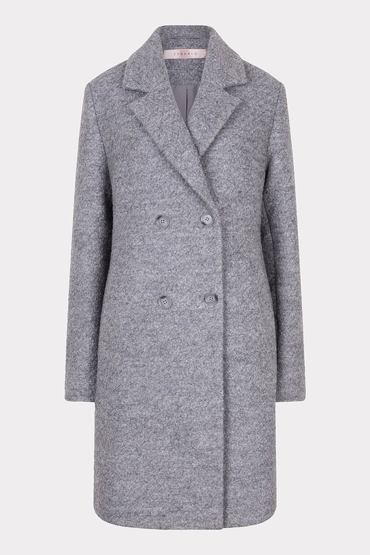 COAT DOUBLE BREASTED BOUCLE DARK GREY 3