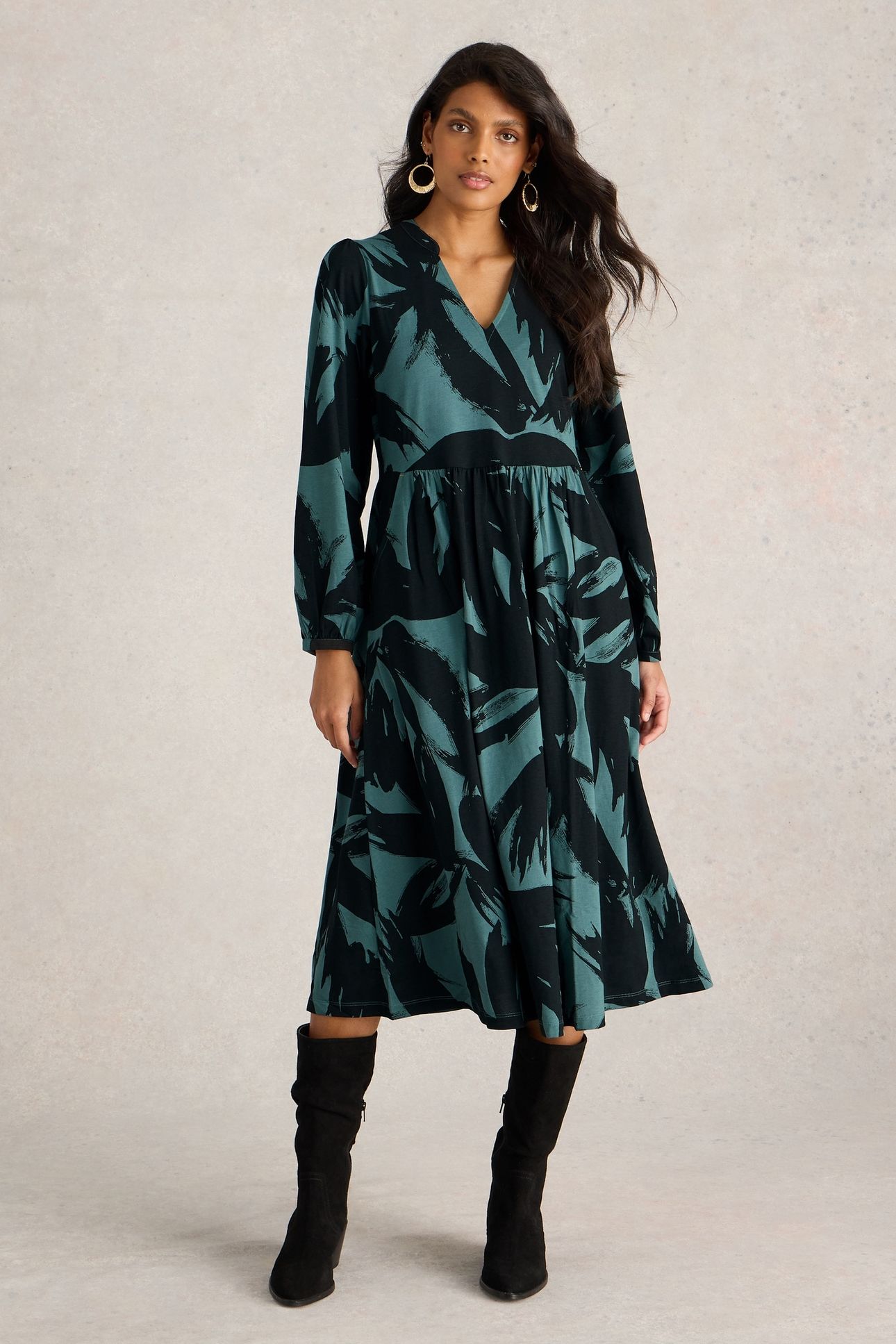 LEAH JERSEY DRESS GREEN PR 1