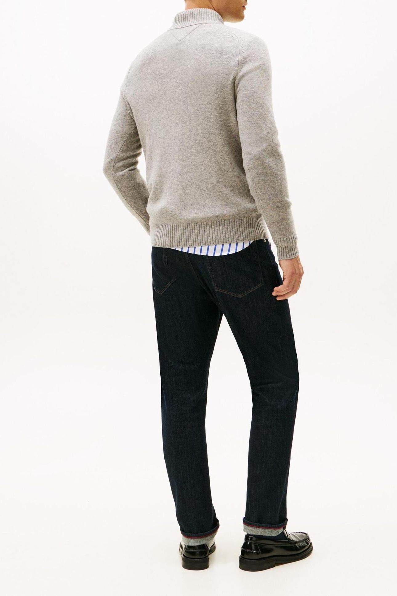 LAMBSWOOL ZIP MOCK LIGHT GREY HEATHER 5
