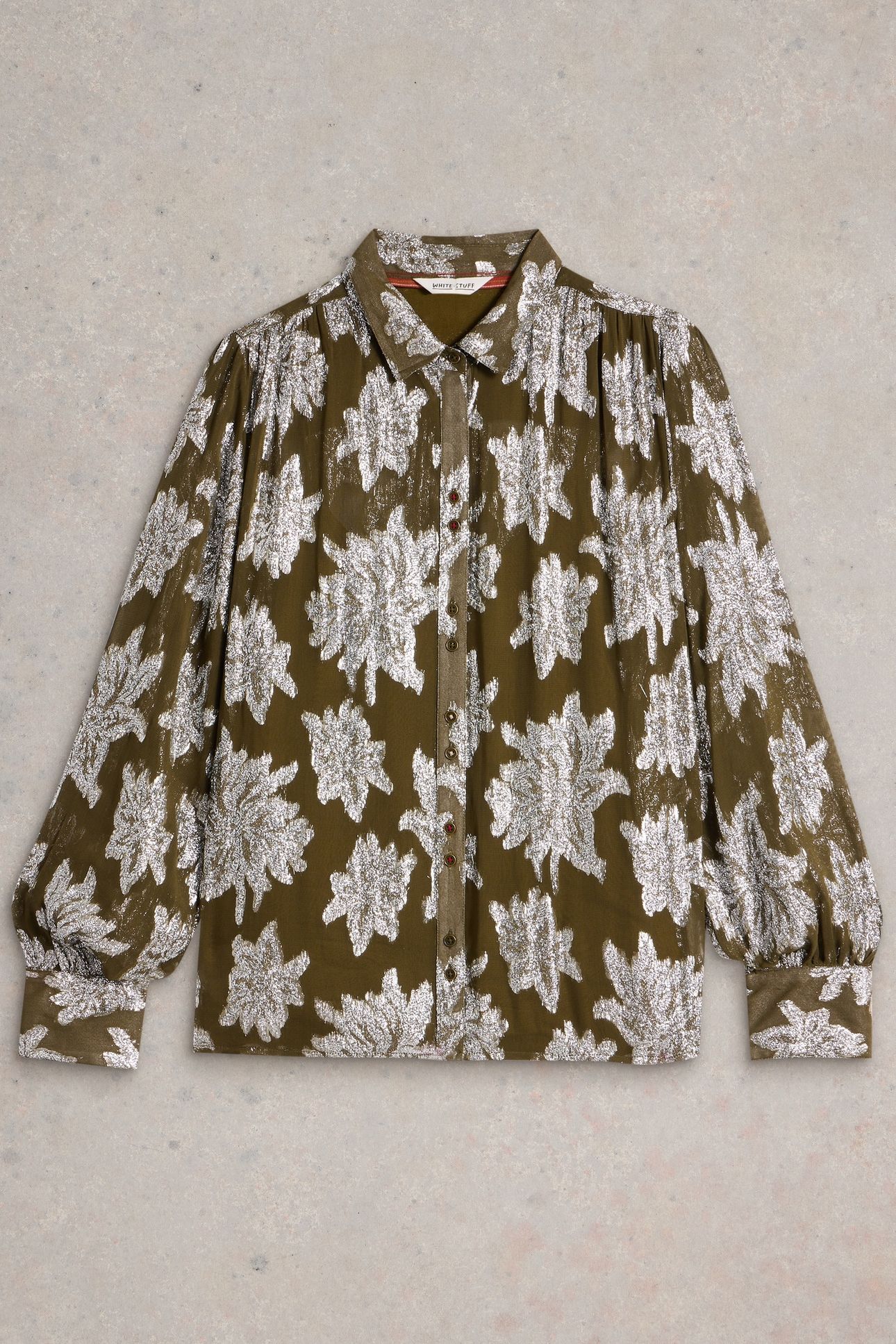 PHOEBE JACQUARD SHIRT GREEN MLT 4