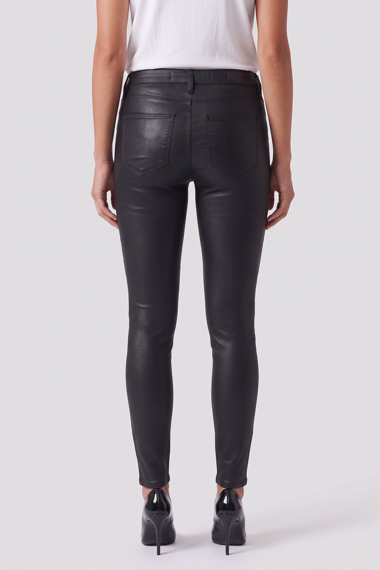 COATED SKINNY DENIM BLACK SOLID DENIM 4