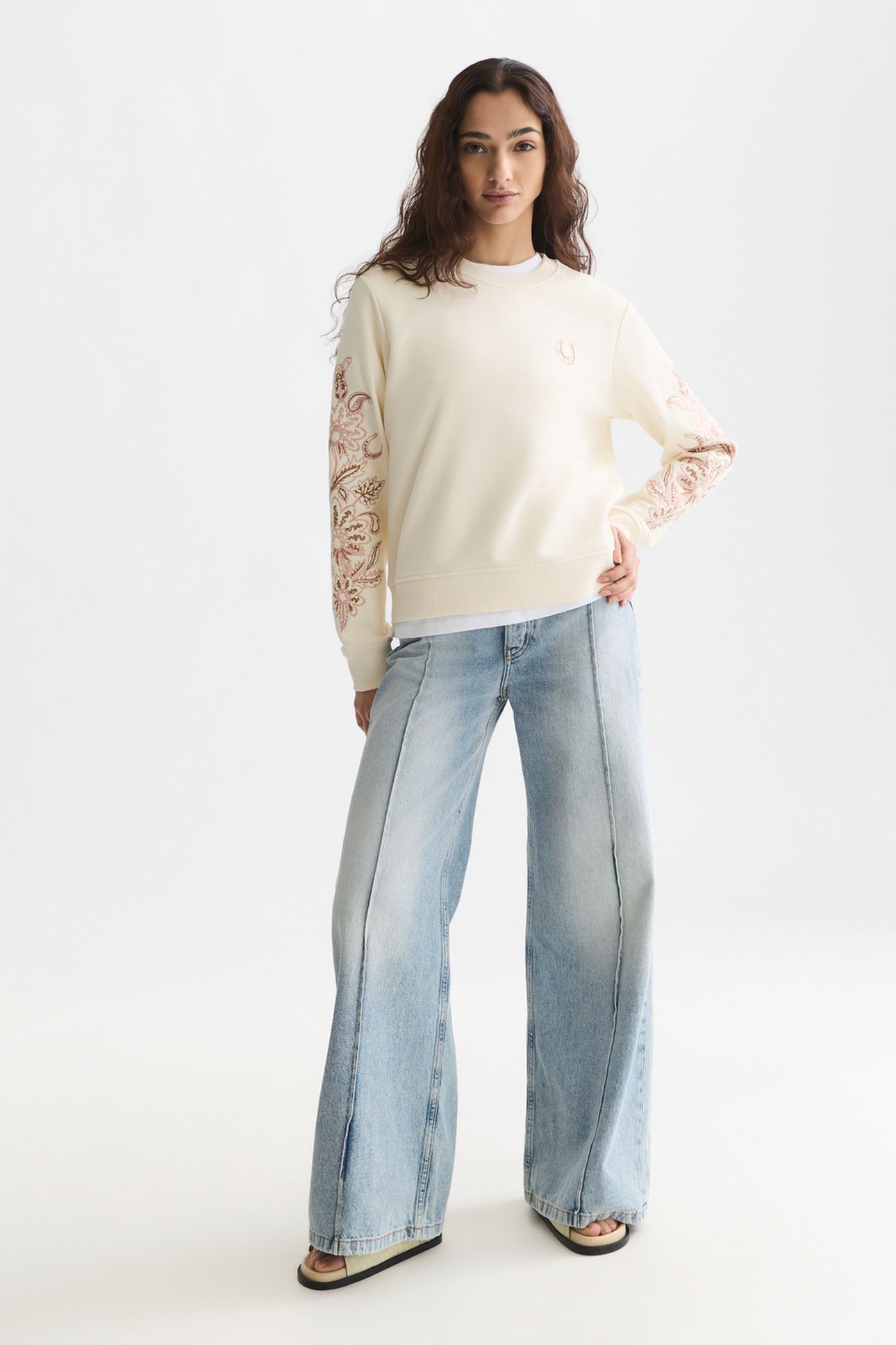 EMBROIDERED REGULAR-FIT SWEATSHIRT EGGNOG 3
