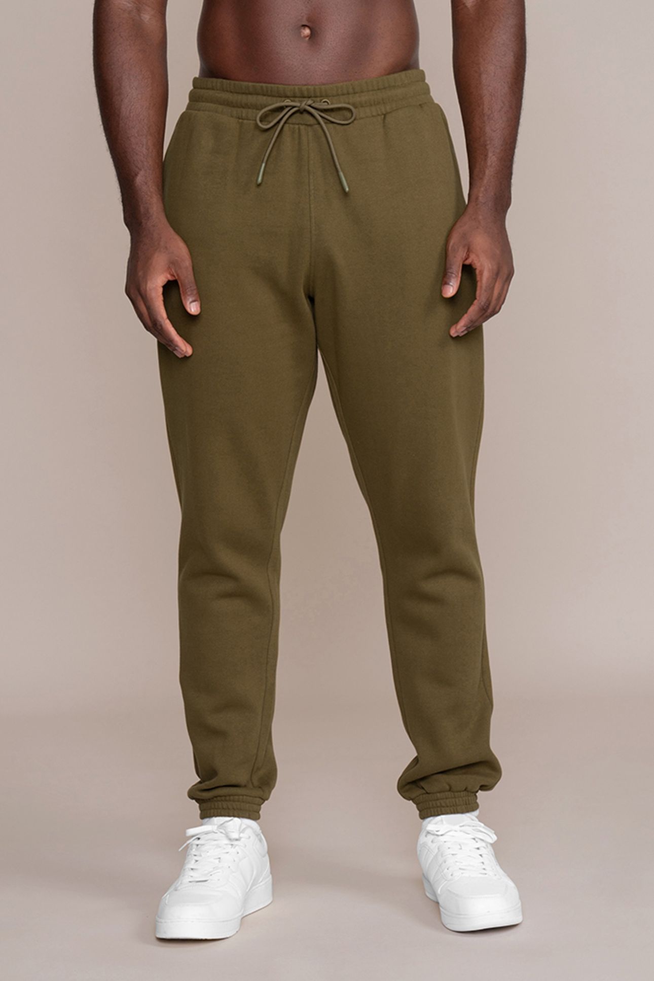 SLIM SWEAT PANTS OLIVE 1