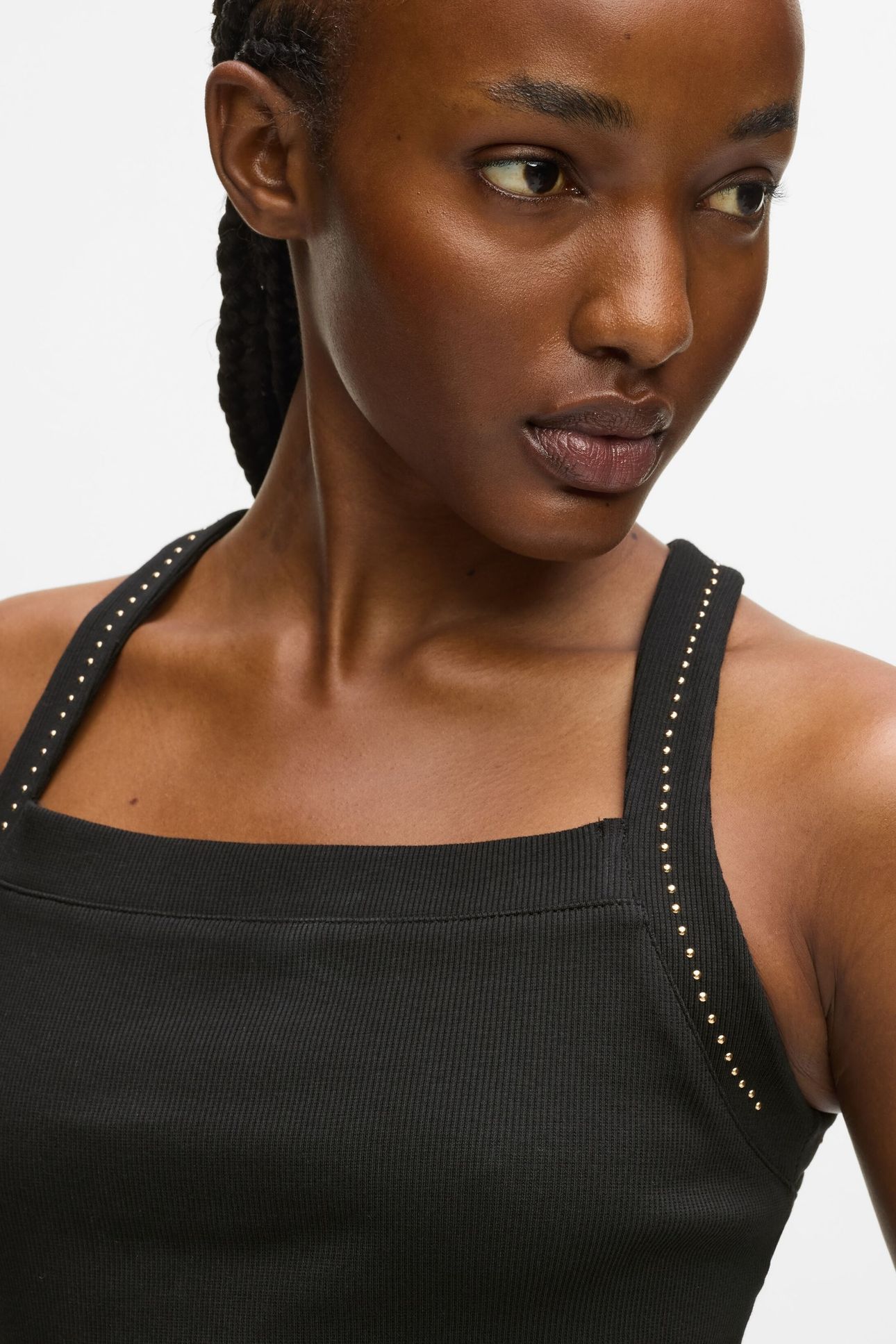 MINI STUD DETAIL TANK TOP BLACK 6