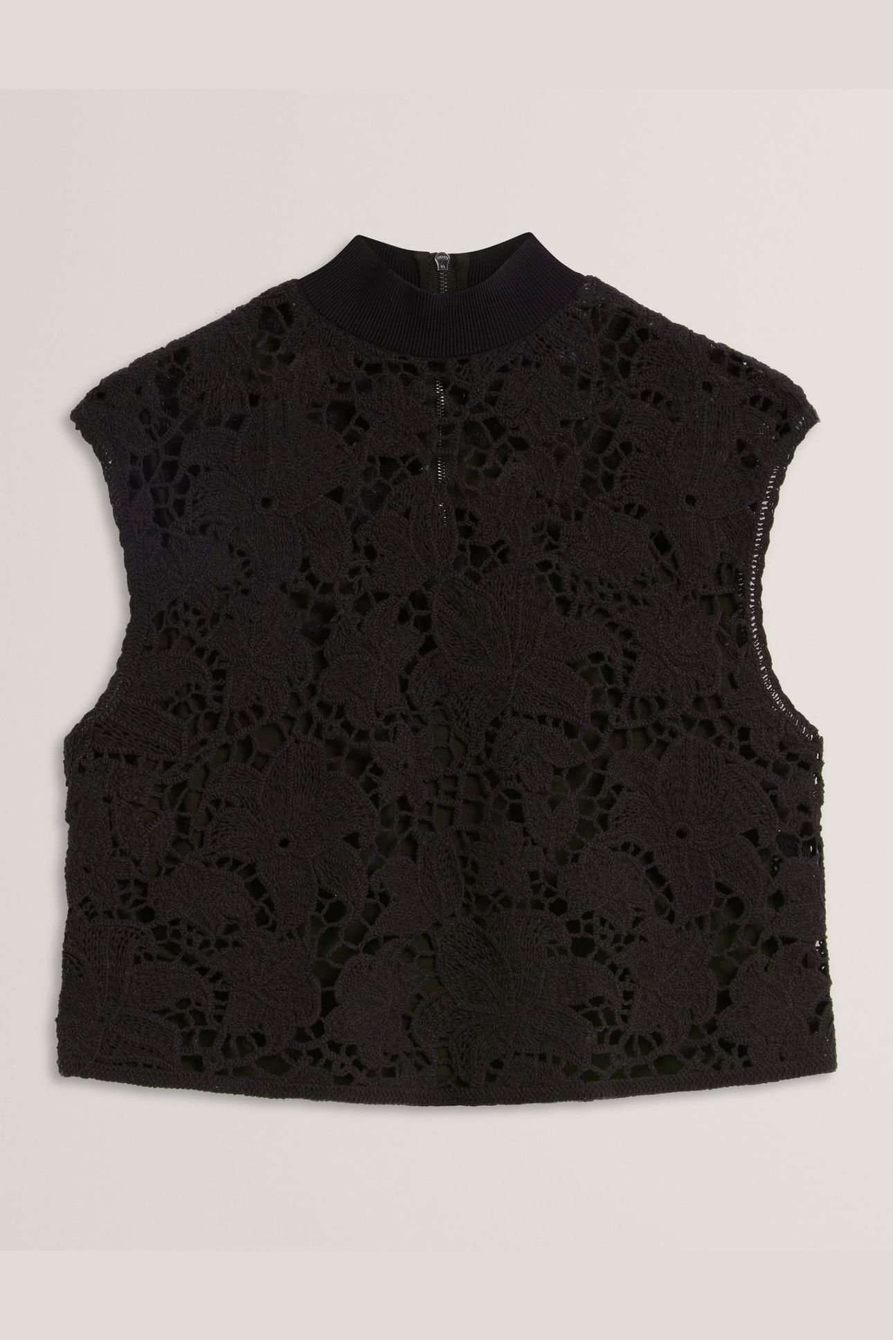 CROPPED CROCHET TOP BLACK 4