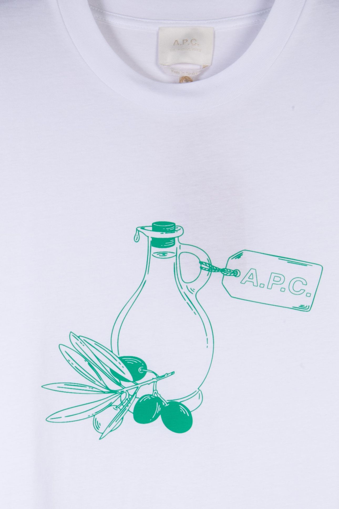 UNISEX T-SHIRT OLIVE OIL WHITE 6