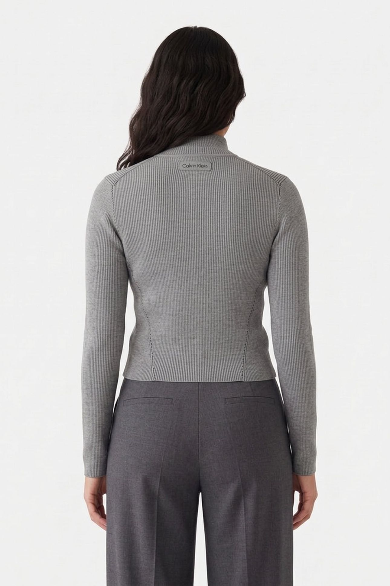 SNOWY PLAITED LONG SLEEVE GREY HEATHER 2