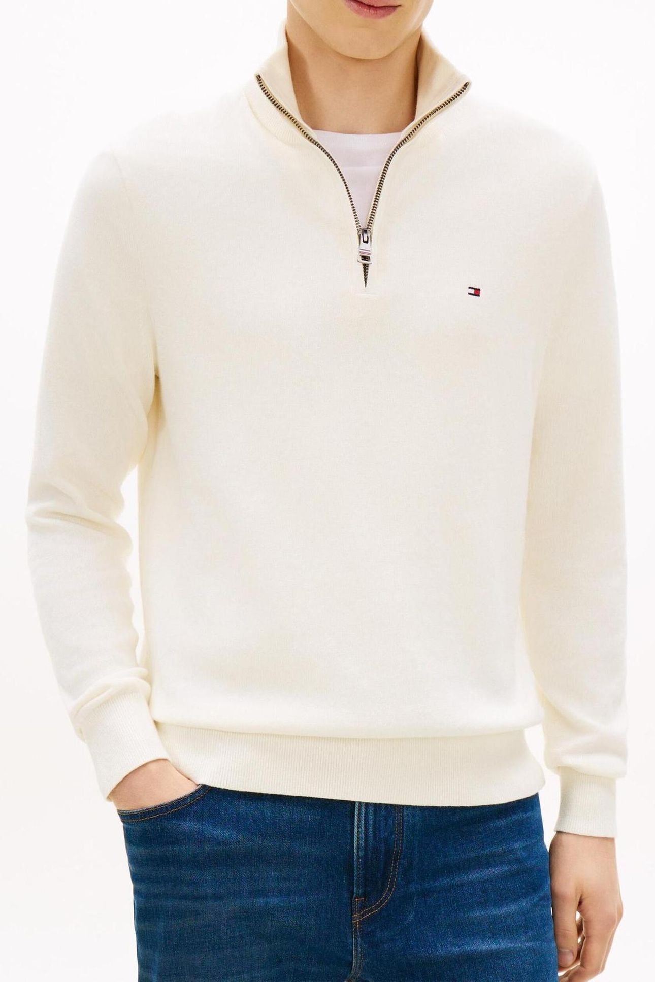 PIMA COTTON CASHMERE SWEATER IVORY PETAL 2