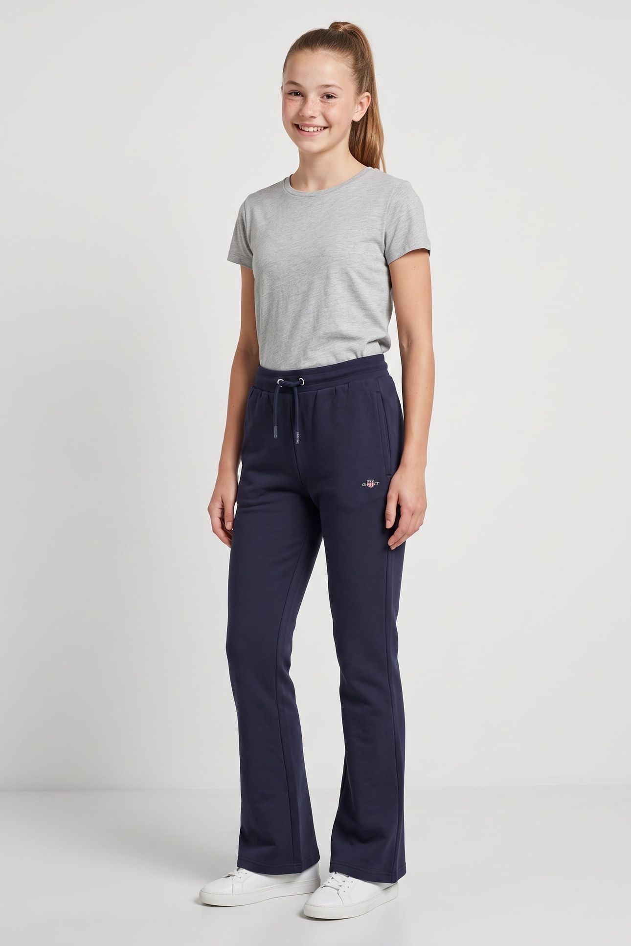 TEEN GIRLS SHIELD BOOTCUT SWEATPANTS EVENING BLUE 1