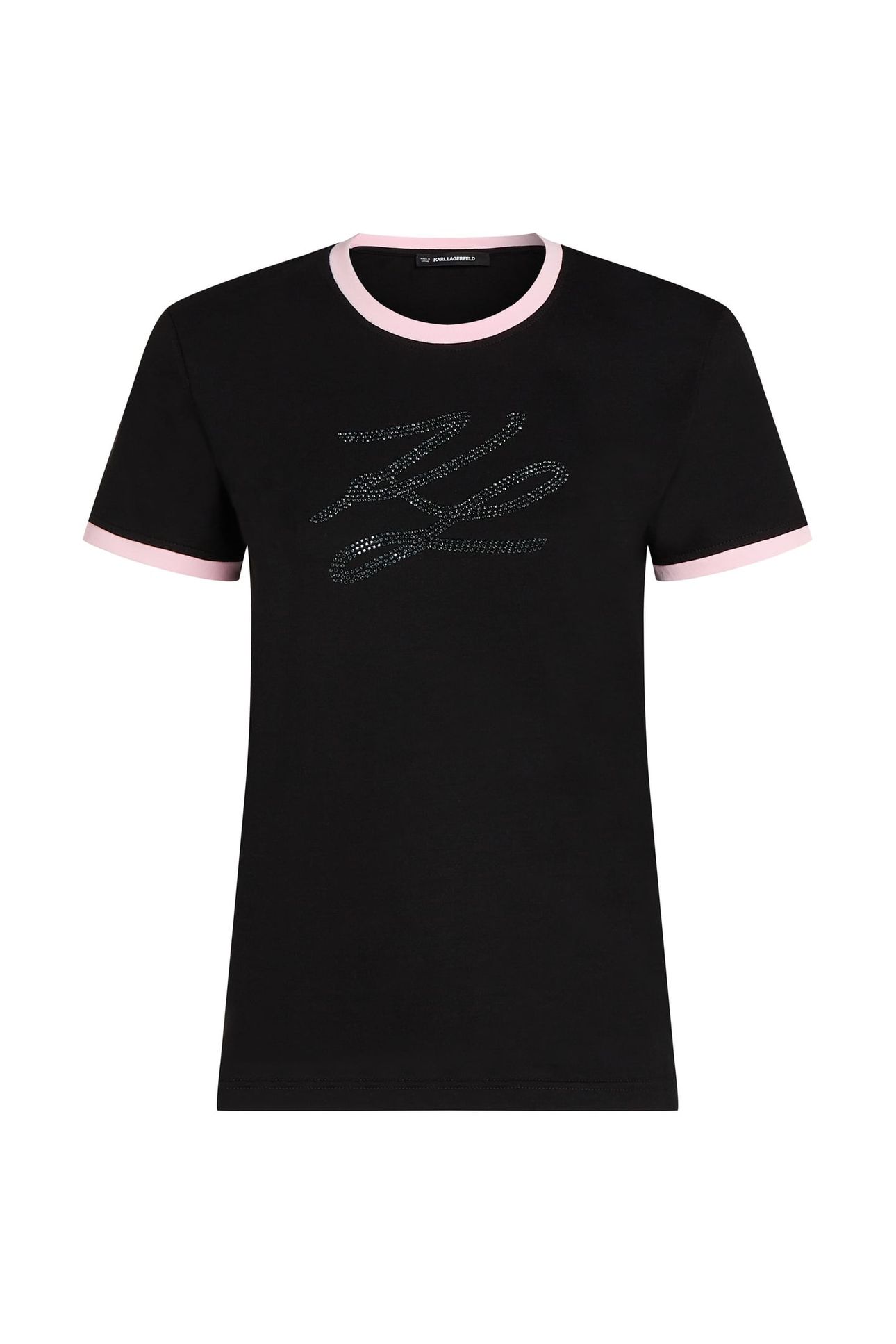 KL RHINESTONE SLIM T-SHIRT BLACK 4