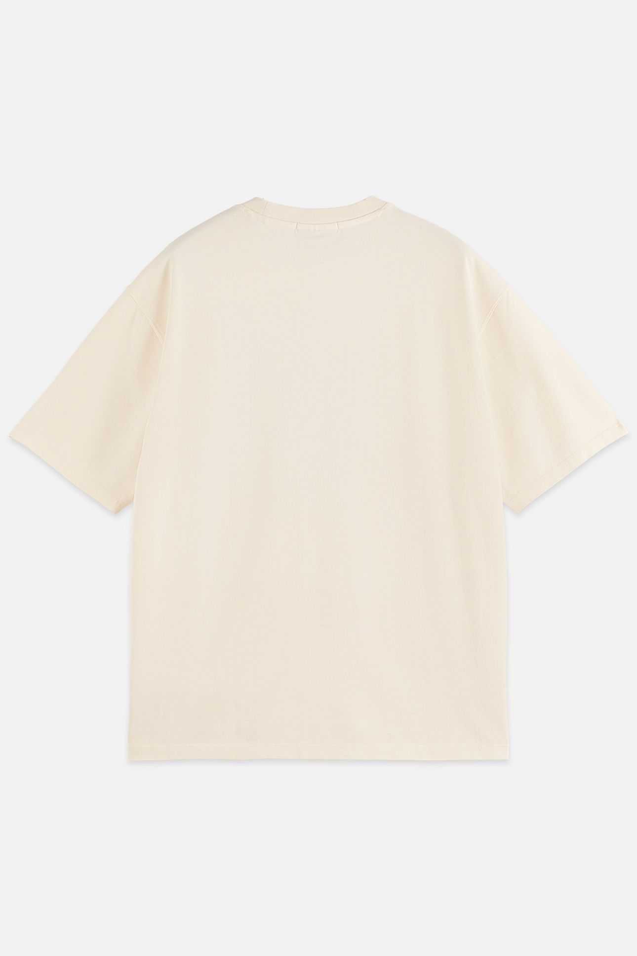 CROSS-STITCHED FRONT ARTWORK LOOSE-FIT T-SHIRT LIGHT BEIGE 5