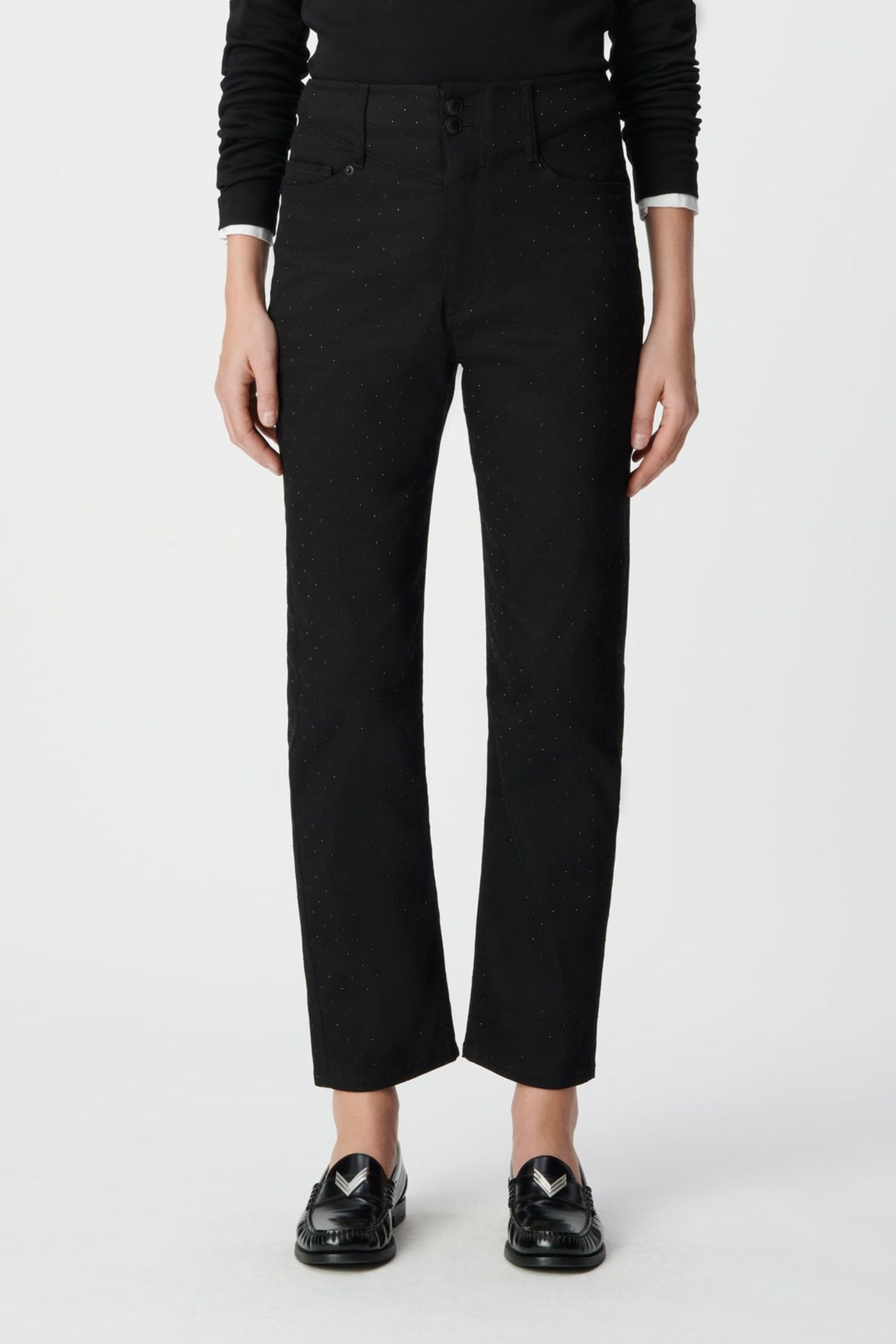 BLACK DIAMANTÉ ALICE SLOUCHY JEANS 1