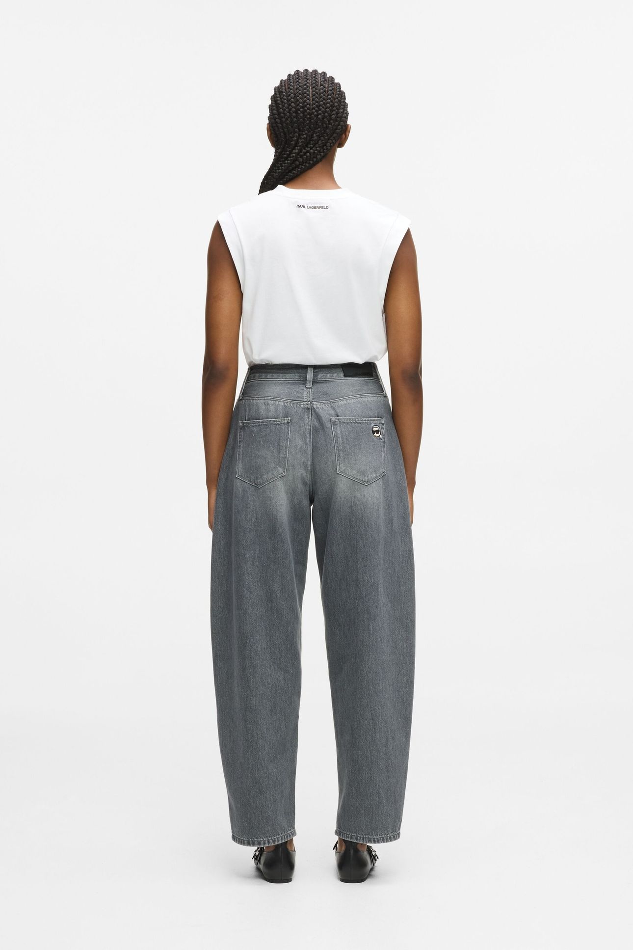 IKON BARREL DENIM PANTS WASHED LIGHT GREY 3