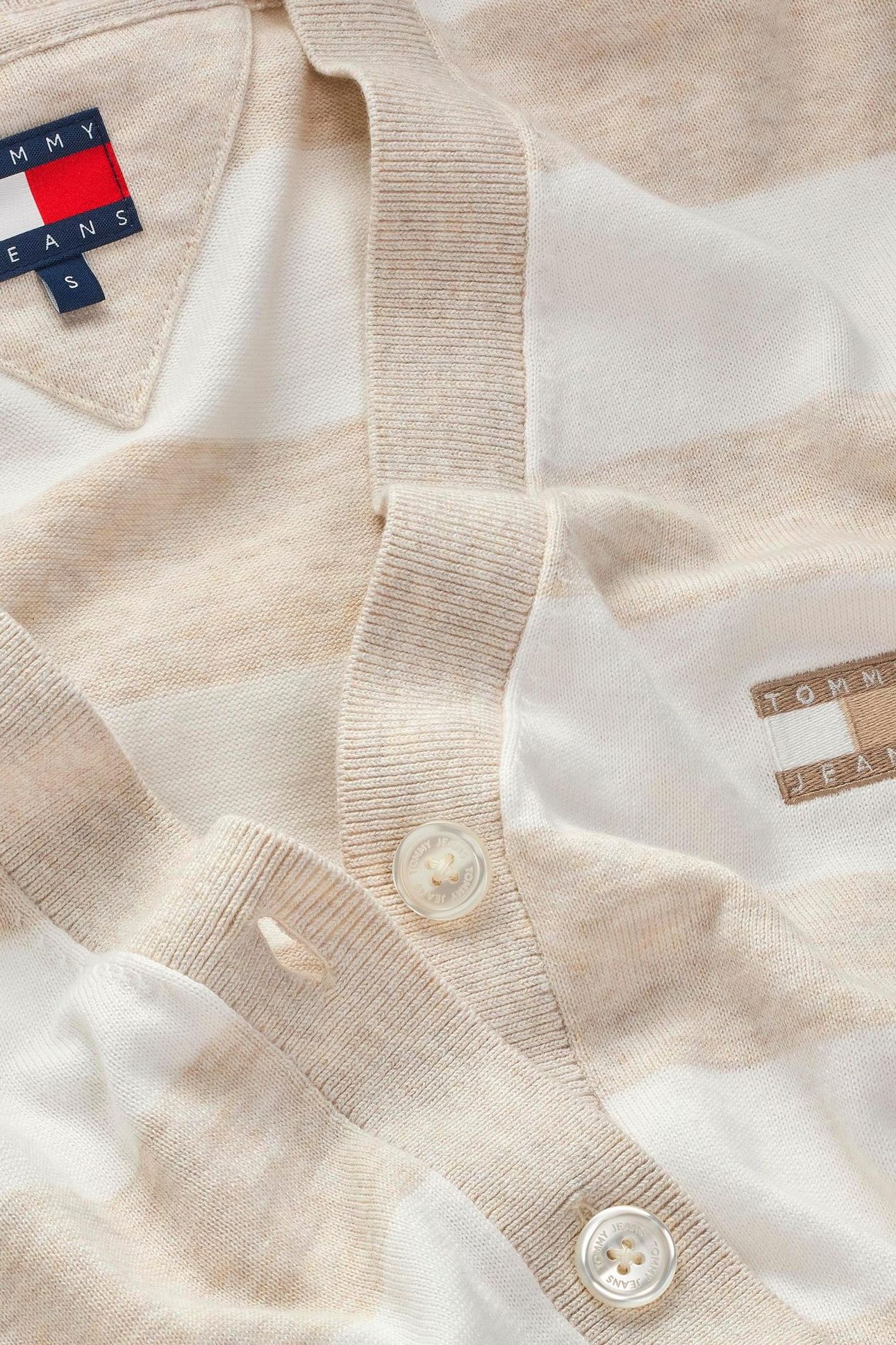 TJW RELAXED STRIPE CARDIGAN OATMEAL HEATHER/STRIPE 6