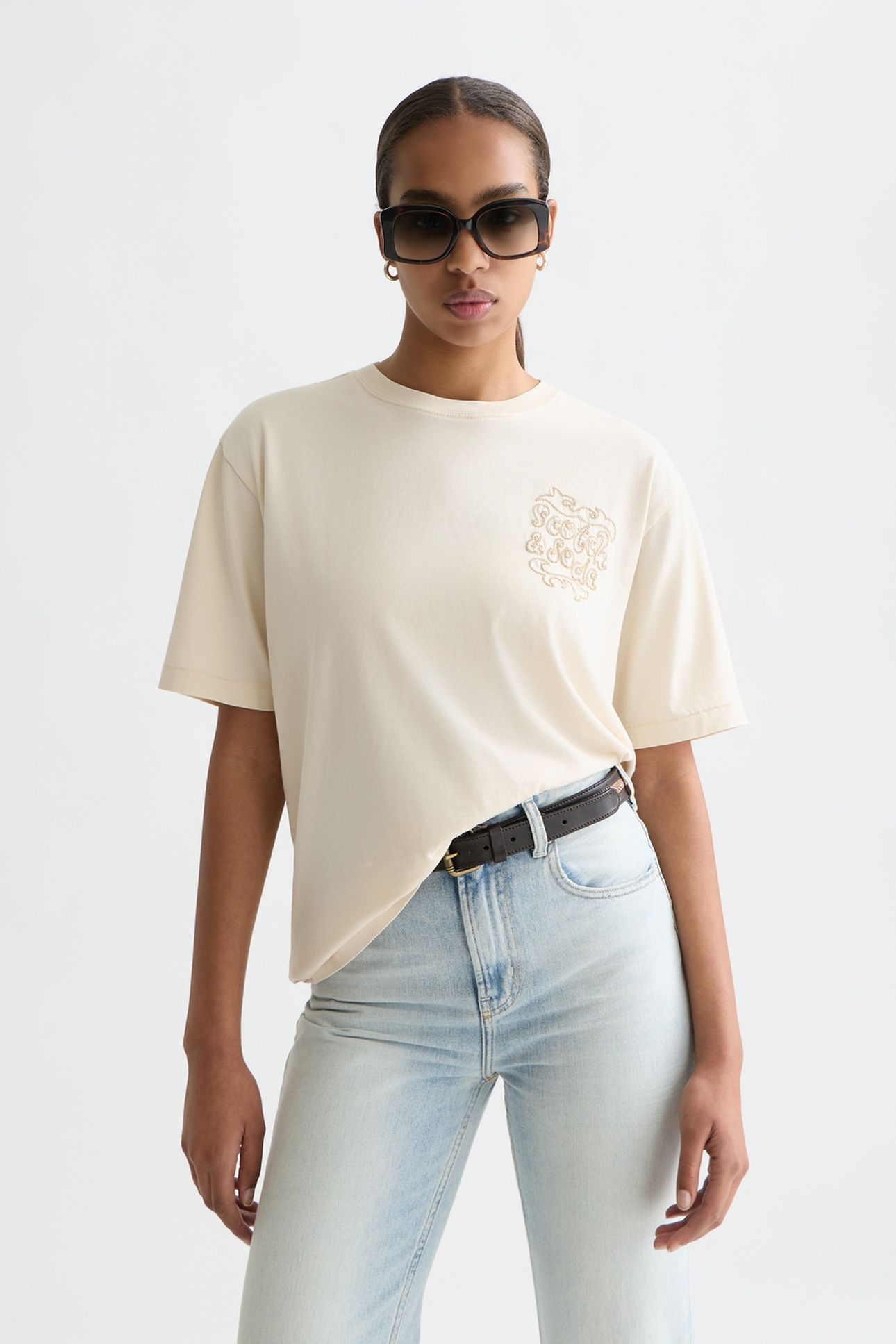 WASHED ARTWORK LOOSE-FIT T-SHIRT EGGNOG 1