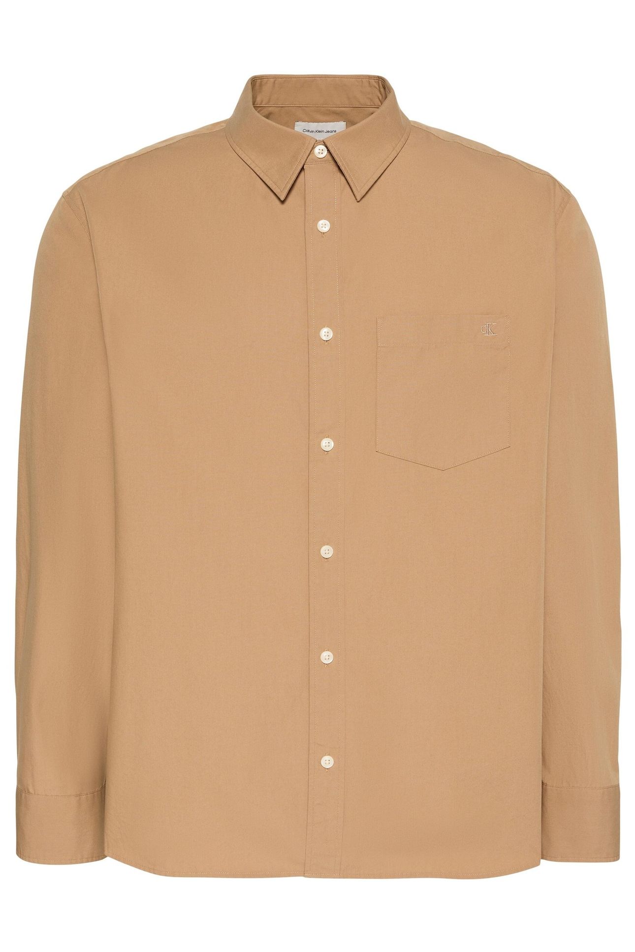 LS SOLID WASHED POPLIN SHIRT TIGERS EYE 1