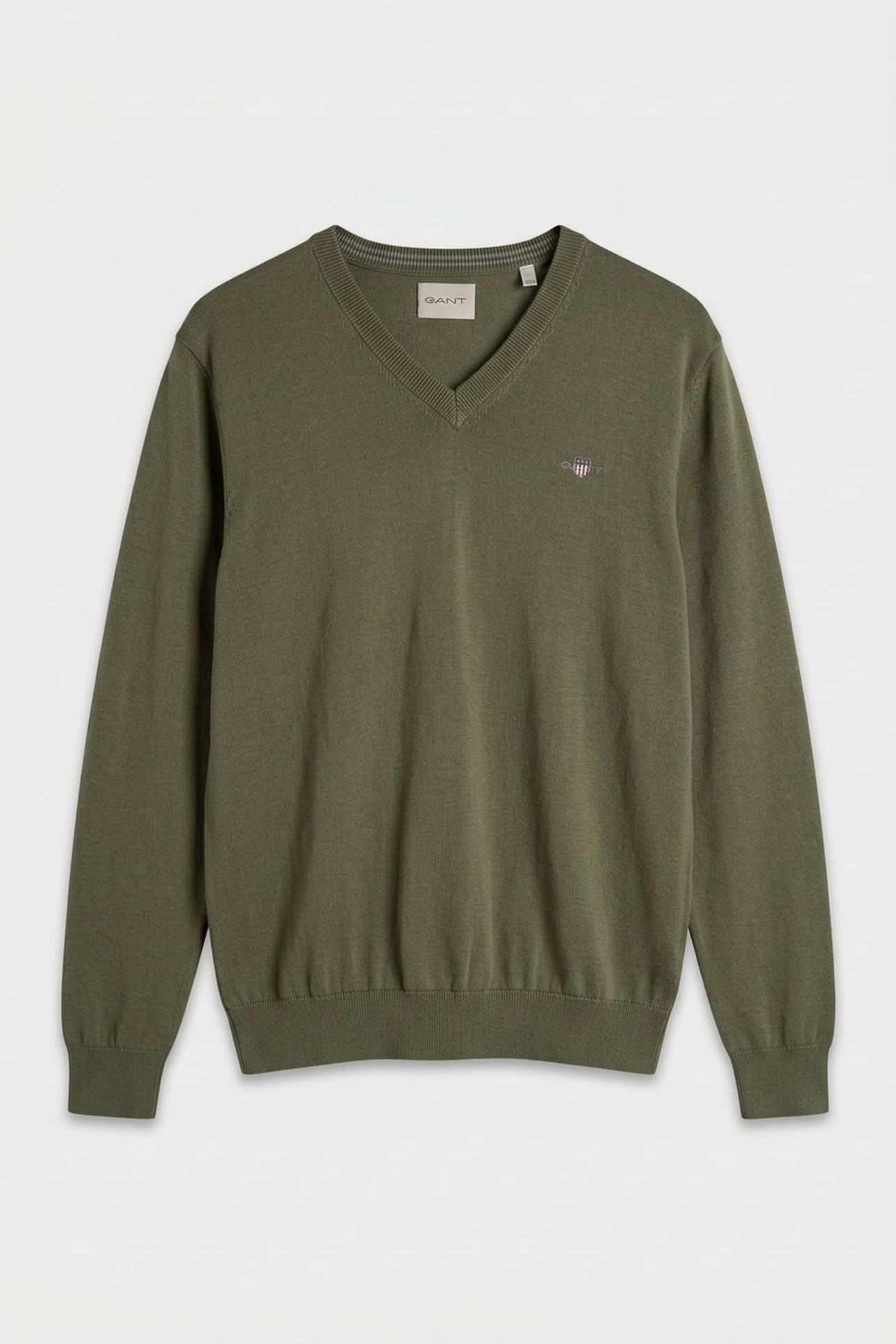 CLASSIC COTTON V-NECK DRY HERB GREEN 3