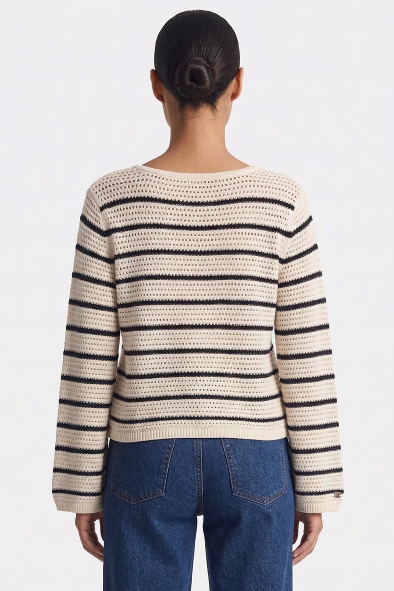POINTELLE CROCHET IVORY PETAL/DARK NIGHT NAVY 2