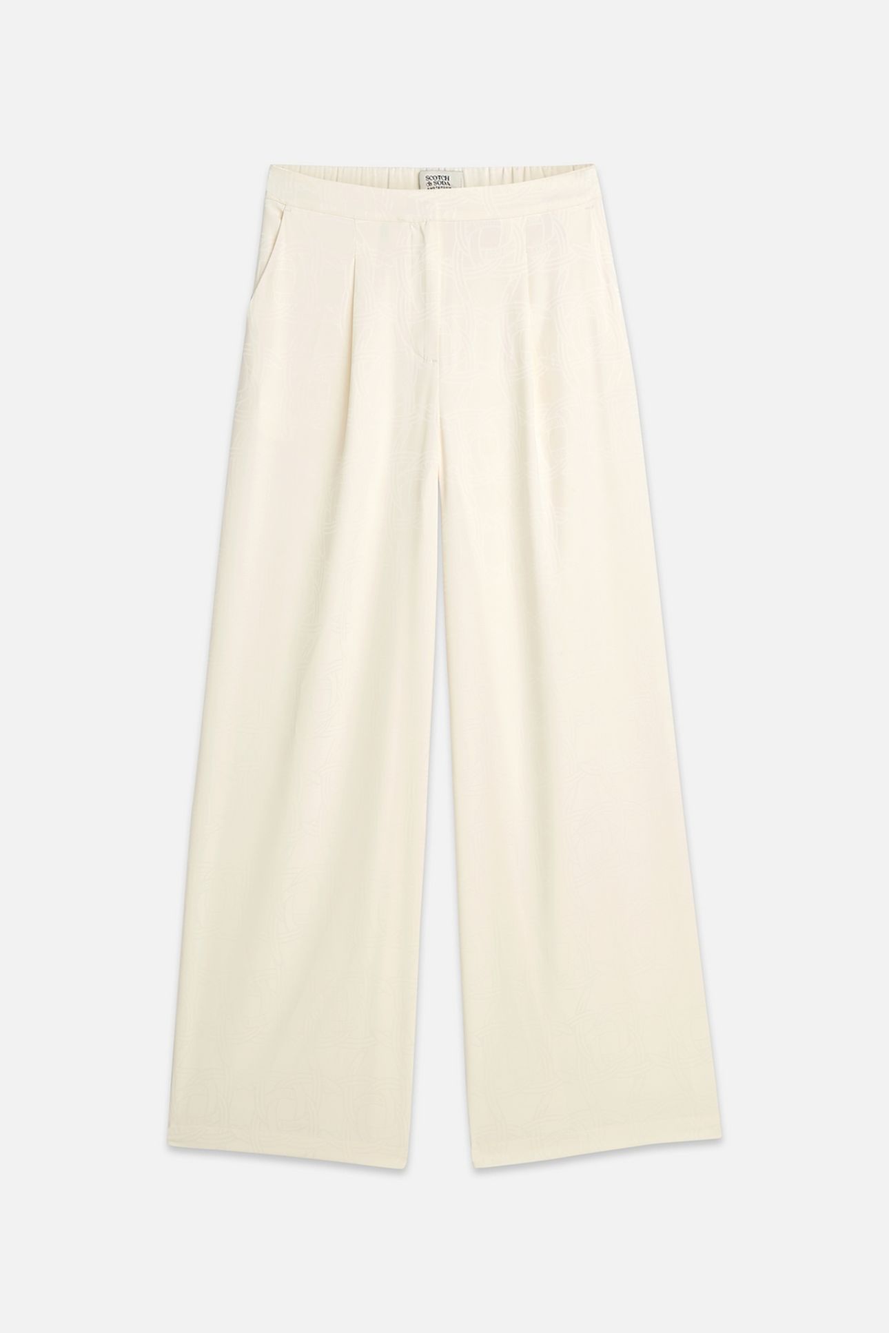 ELENI - JAQUARD HIGH RISE WIDE LEG PYJAMA PANTS EGGNOG 2
