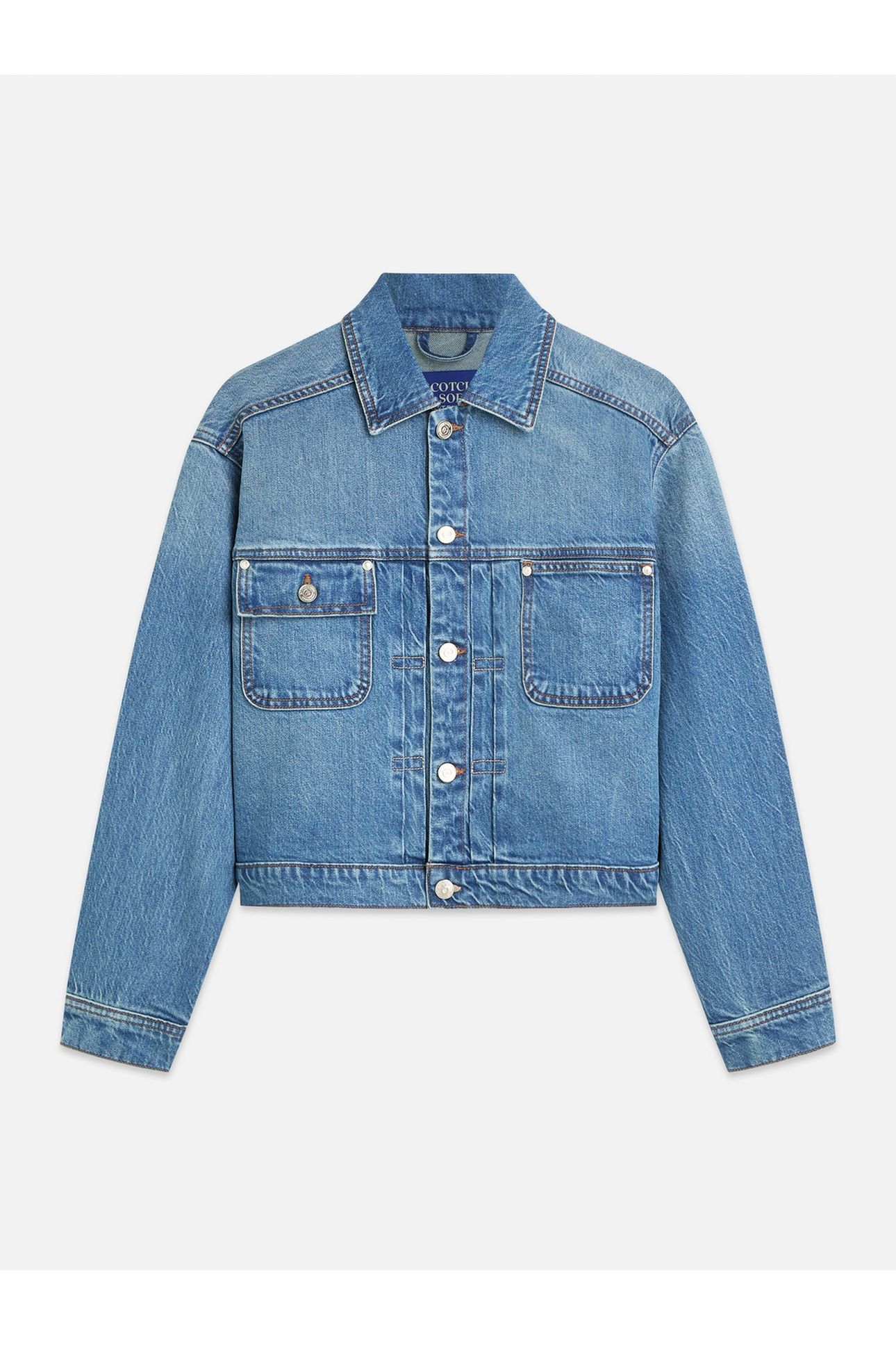 PLEAT FRONT DENIM TRUCKER JACKET CATCH THE SUN 4