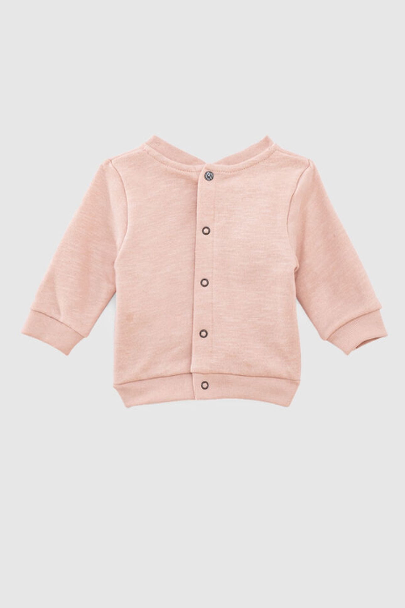 PALE PINK EMBROIDERED SKULL SWEATSHIRT IN ORGANIC FLEECE BAB 2
