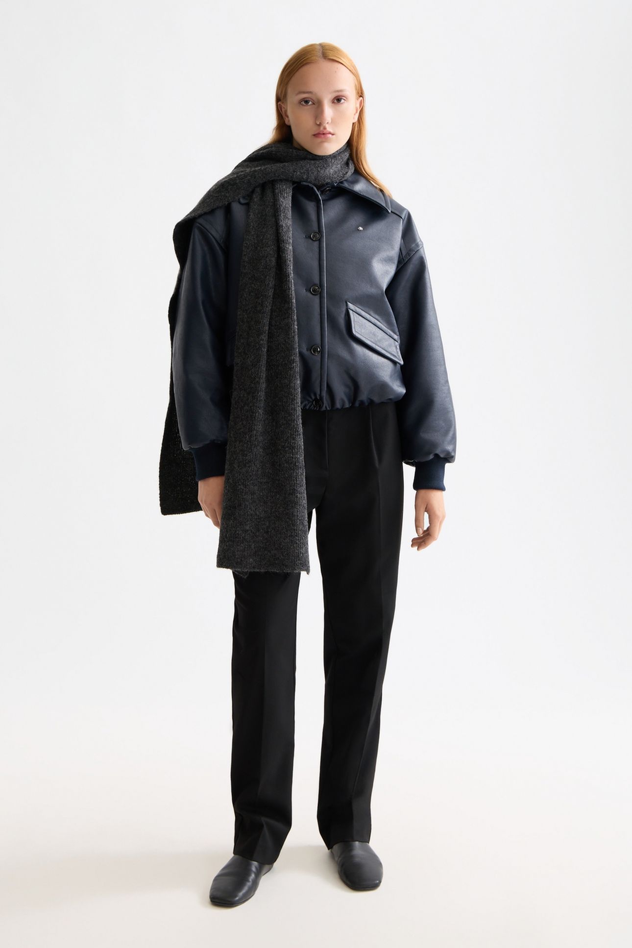 ROBYN HIGH RISE RELAXED GABARDINE TAPERED PANT METEORITE 3