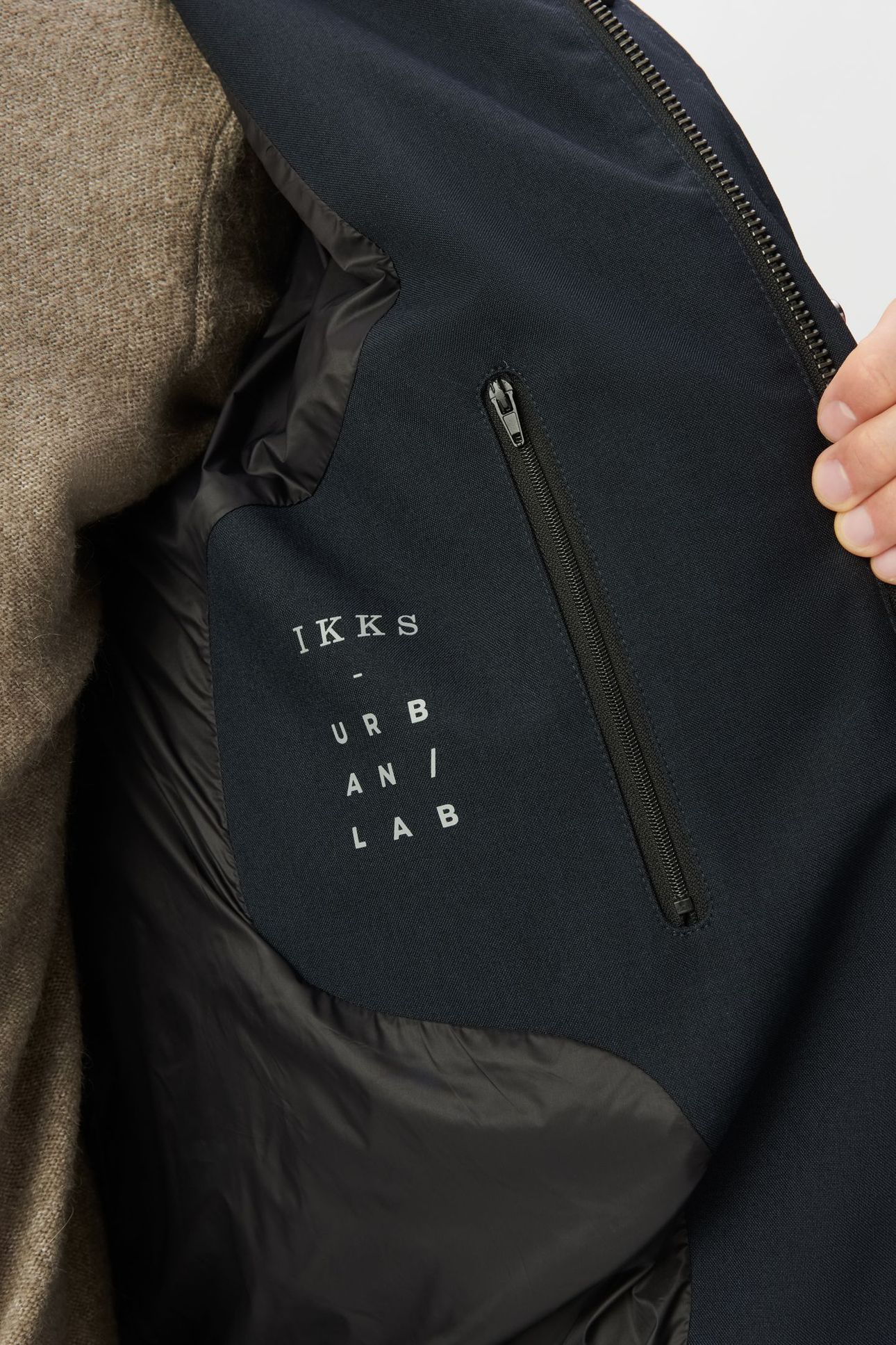 NAVY QUILTED WATERPROOF LONG PADDED JACKET 9