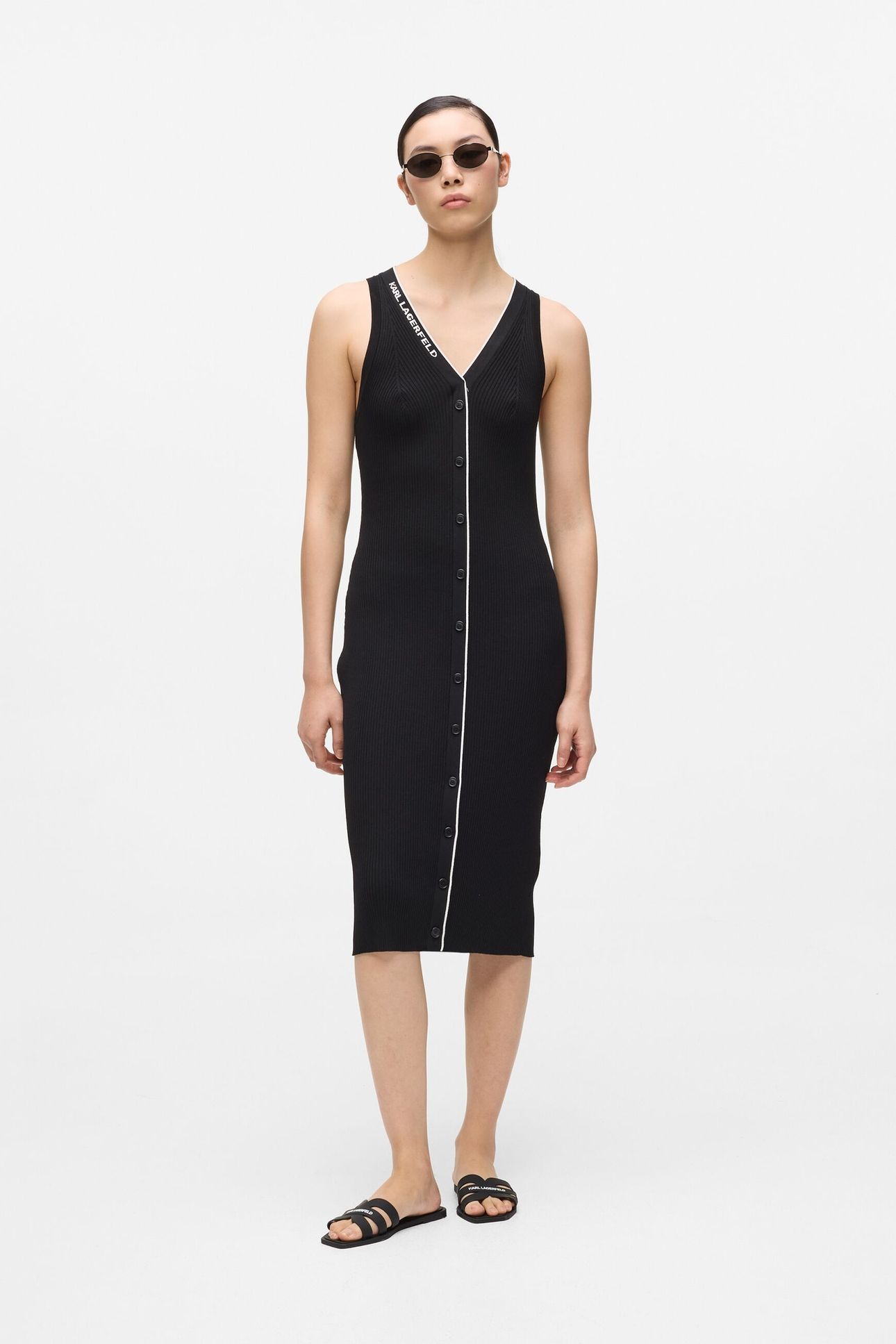 LOGO KNIT DRESS BLACK/WHITE 2